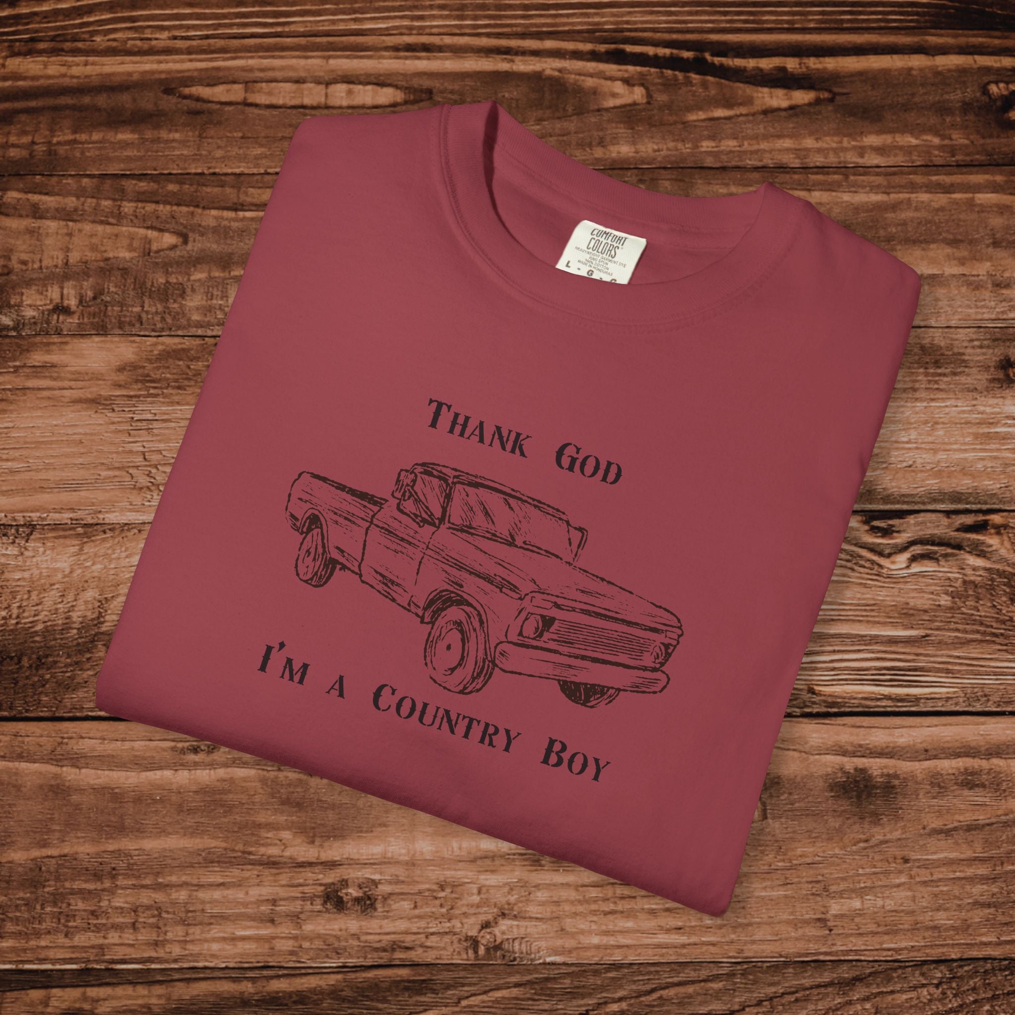 Thank God I'm a Country Boy T-Shirt, Vintage Truck Graphic Tee, Retro Southern Farm Shirt, Gift for Country Music Fan, Comfort Colors Tee