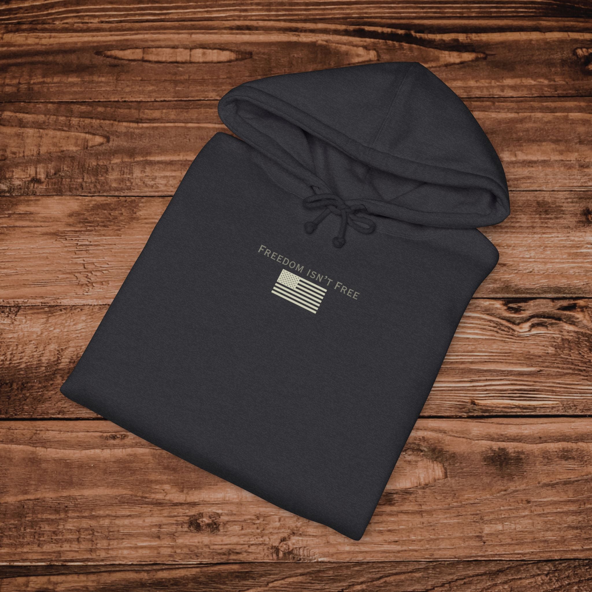 Embroidered Freedom Isnt Free Hoodie, Military Support, American Pride Sweatshirt, USA Pullover, Patriotic Aesthetic Hoodie