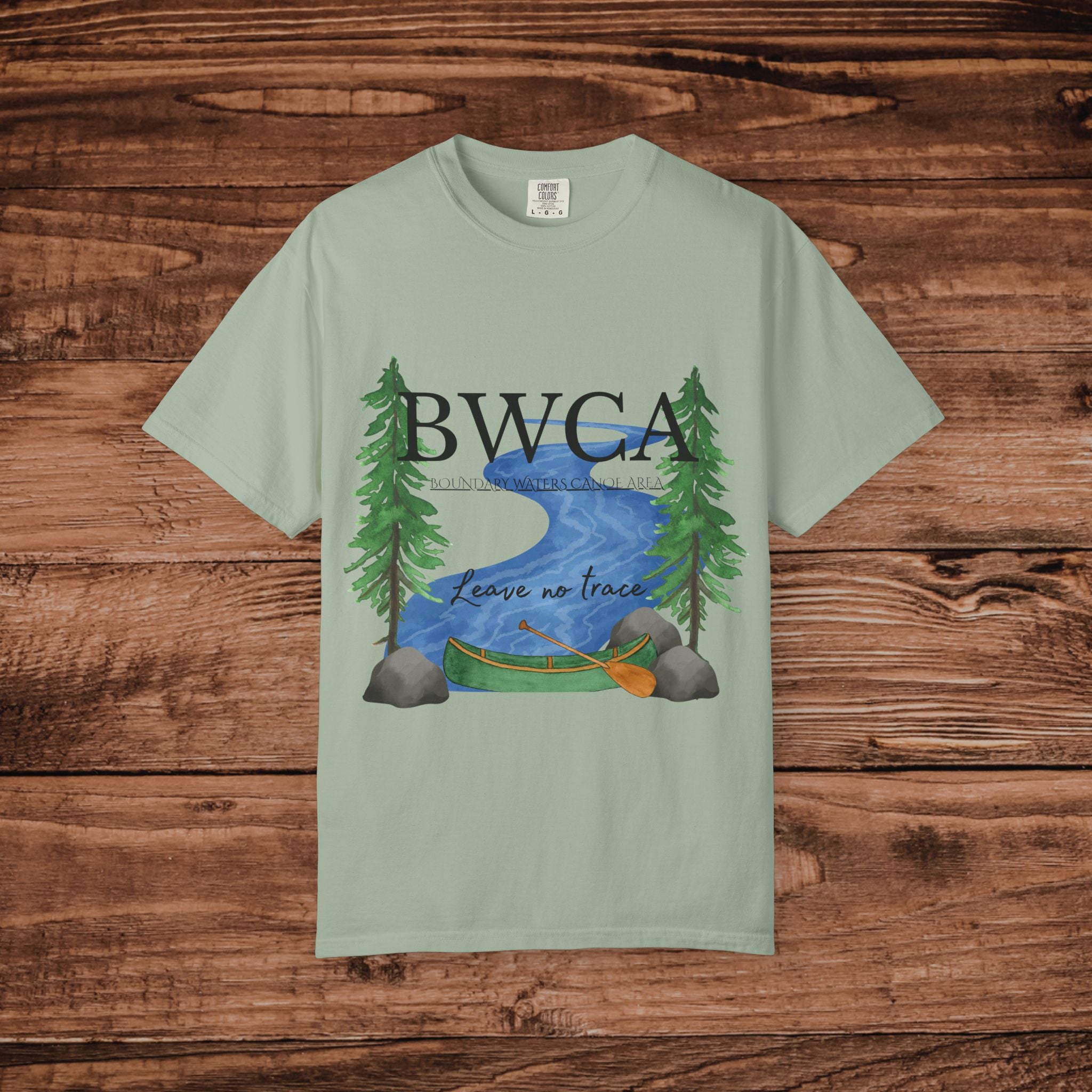 BWCA Canoe Lake Scene T-Shirt | Leave No Trace, Pine Trees
