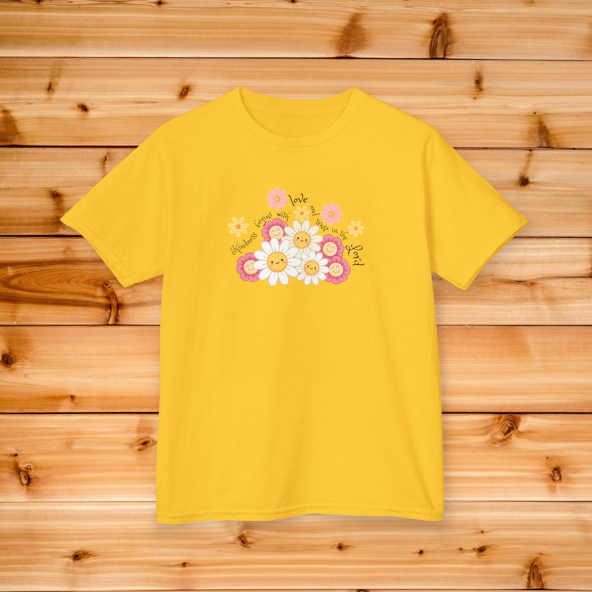Daisy Kindness Kids Tee | Pastel Floral Shirt
