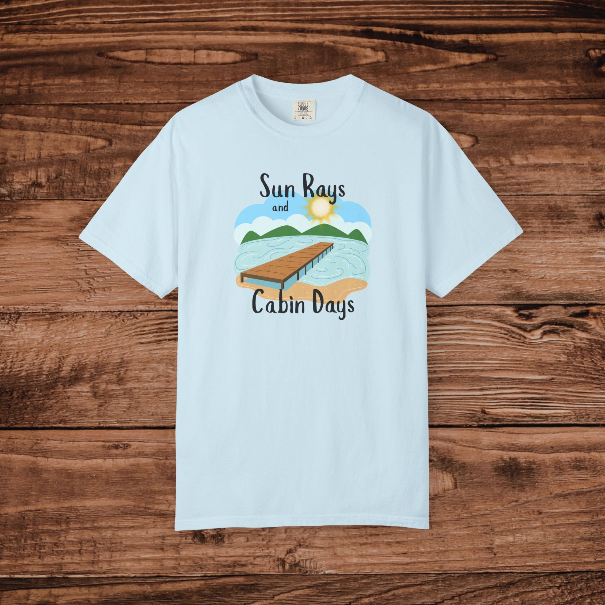 Sun Rays and Cabin Days T-Shirt | Dock Lake Summer Design