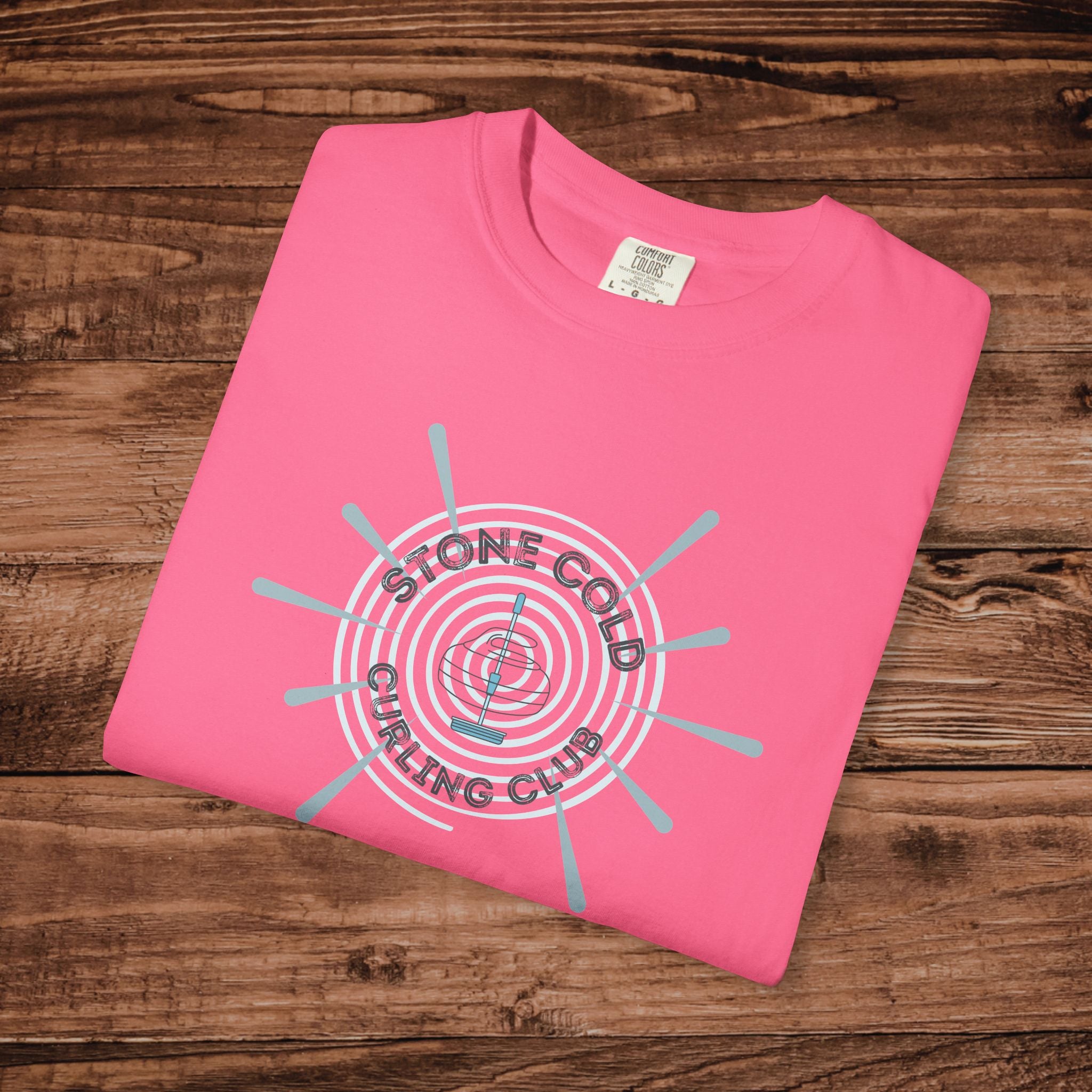 Stone Cold Curling Club Tshirt, Curling Stone Tee, Gift for Curlers, Aesthetic Curling Tshirt, Retro Rink Tee, Minimalist Curling Stone Logo