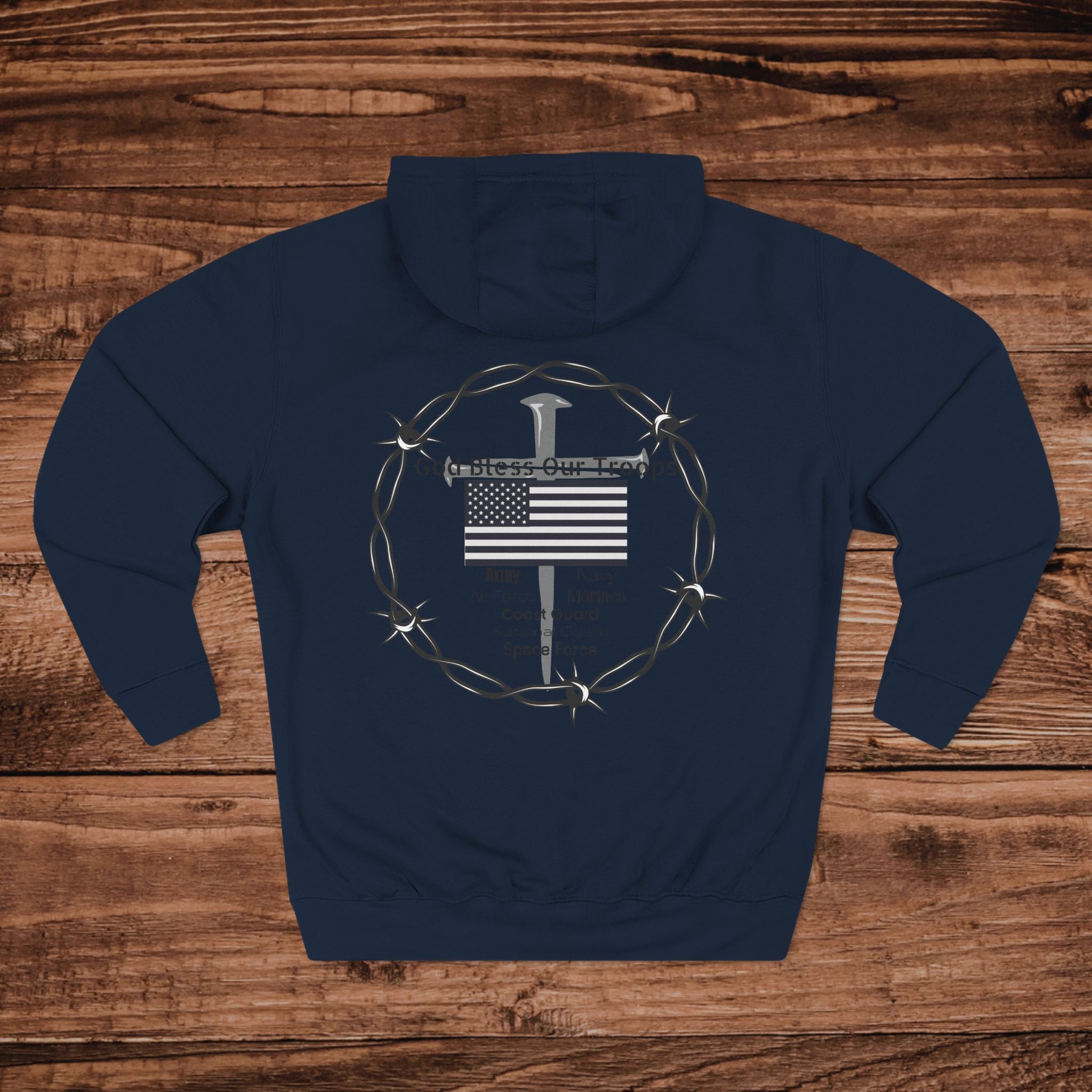 Military Support design Hoodie Dual Graphic Faith Based