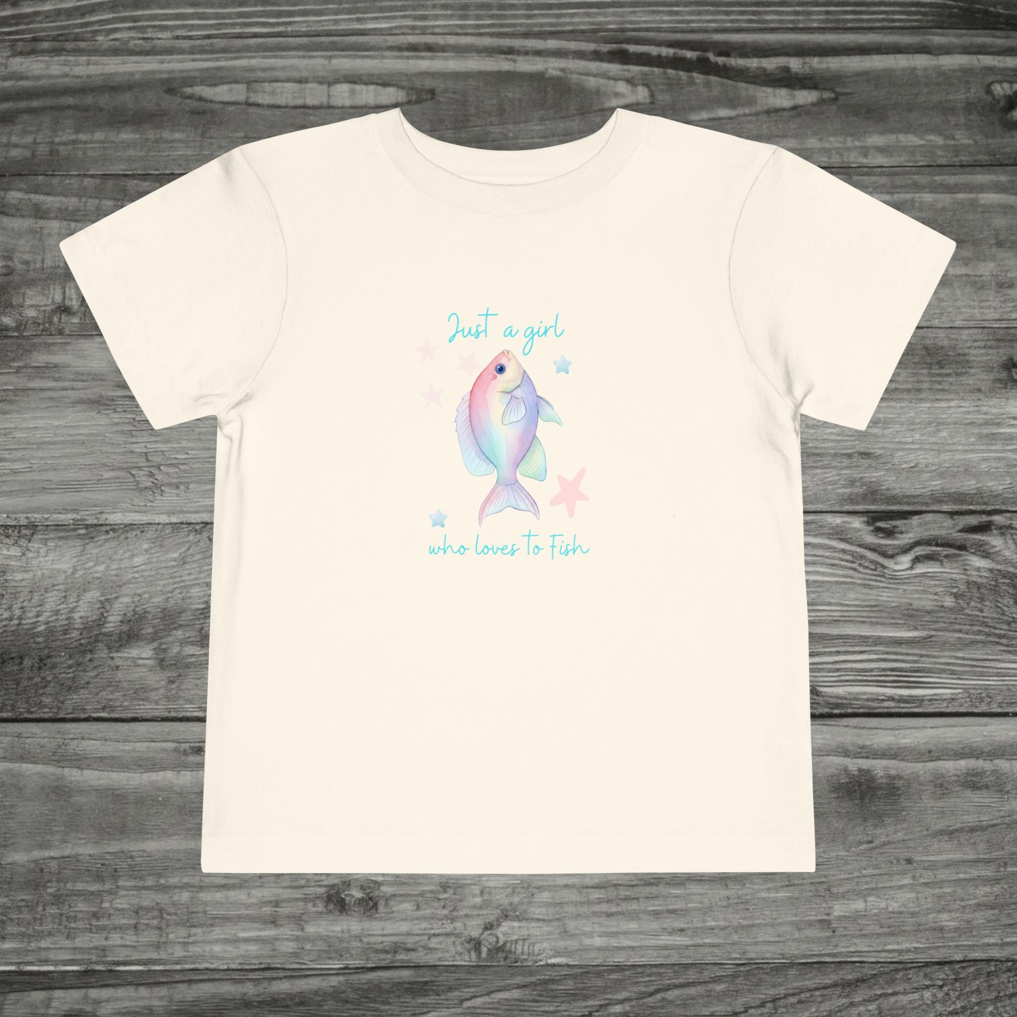 Just a girl who loves to fish Toddler Tee | Pastel Fish Illustration