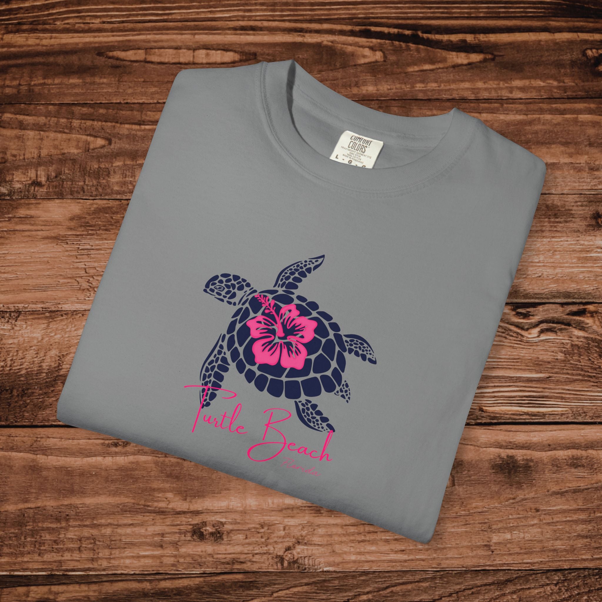 Turtle Beach Florida Shirt, Vintage Sea Turtle Tee, Coastal Aesthetic Beach Top, Florida Vacation Souvenir, Comfort Colors Unisex T-shirt