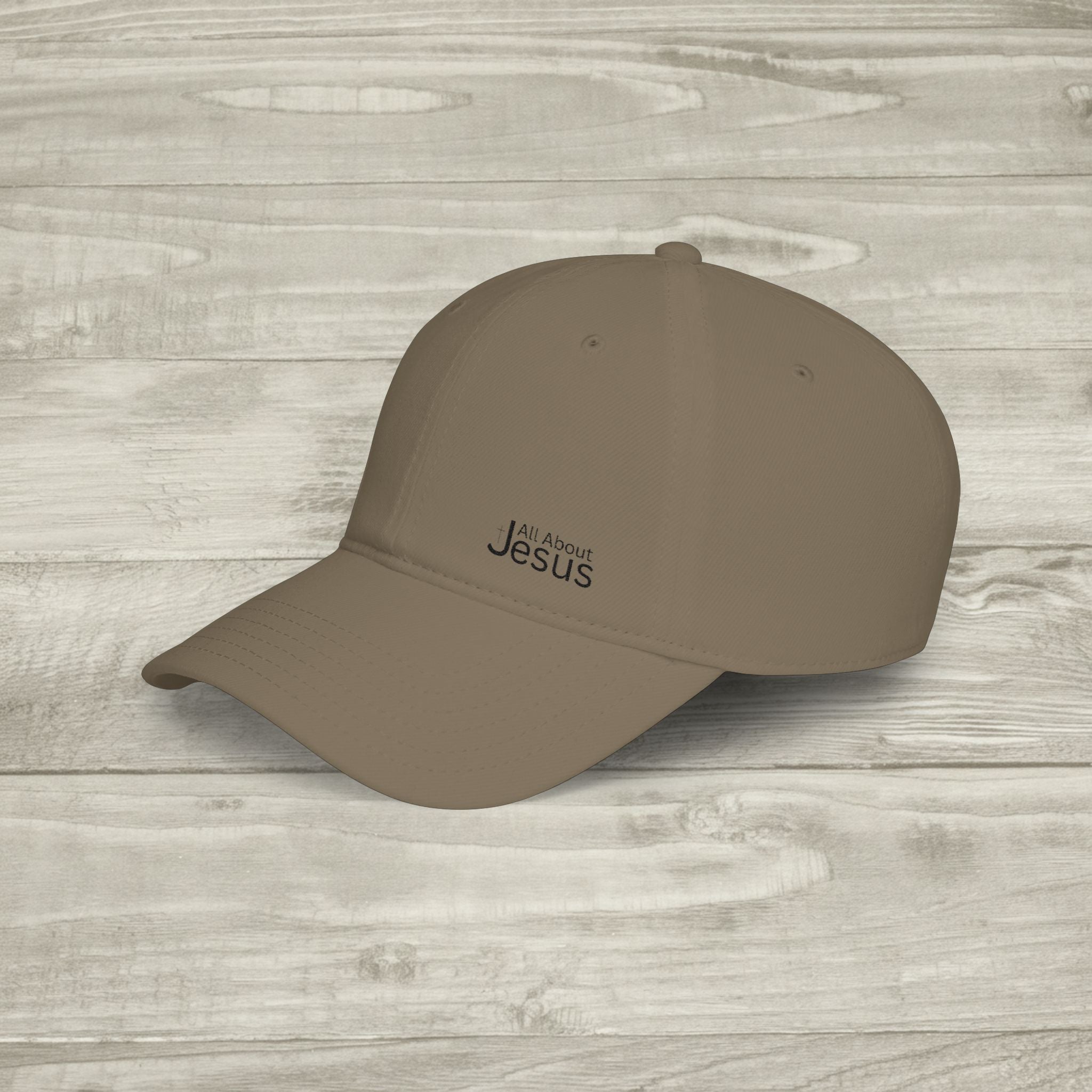 Embroidered All About Jesus Hat, Christian Aesthetic Hat, Minimalist Baseball Cap, Religious Streetwear Headwear, Low Profile Cross Cap