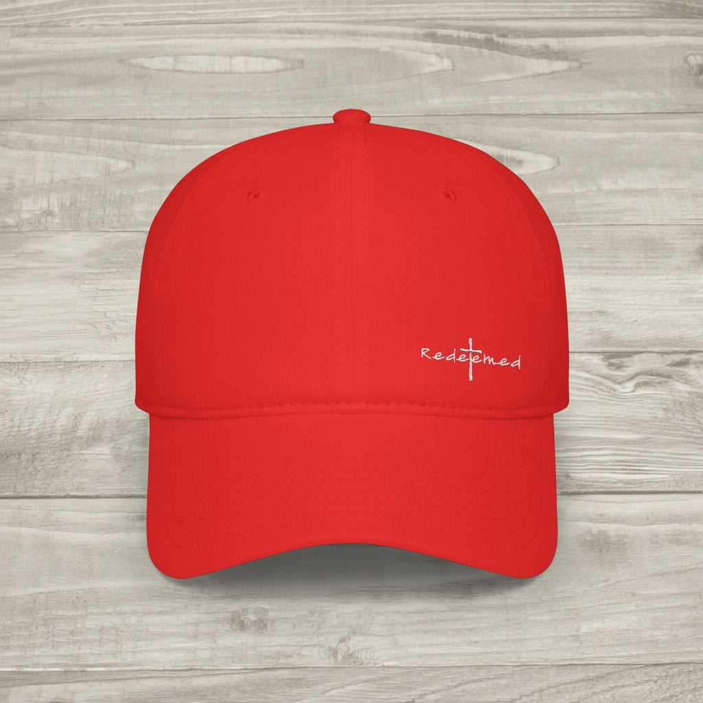 Embroidered Redeemed Cross Hat, Christian Aesthetic Baseball Cap, Minimalist Faith Hat, Religious Streetwear Headwear, Embroidered Cross Cap