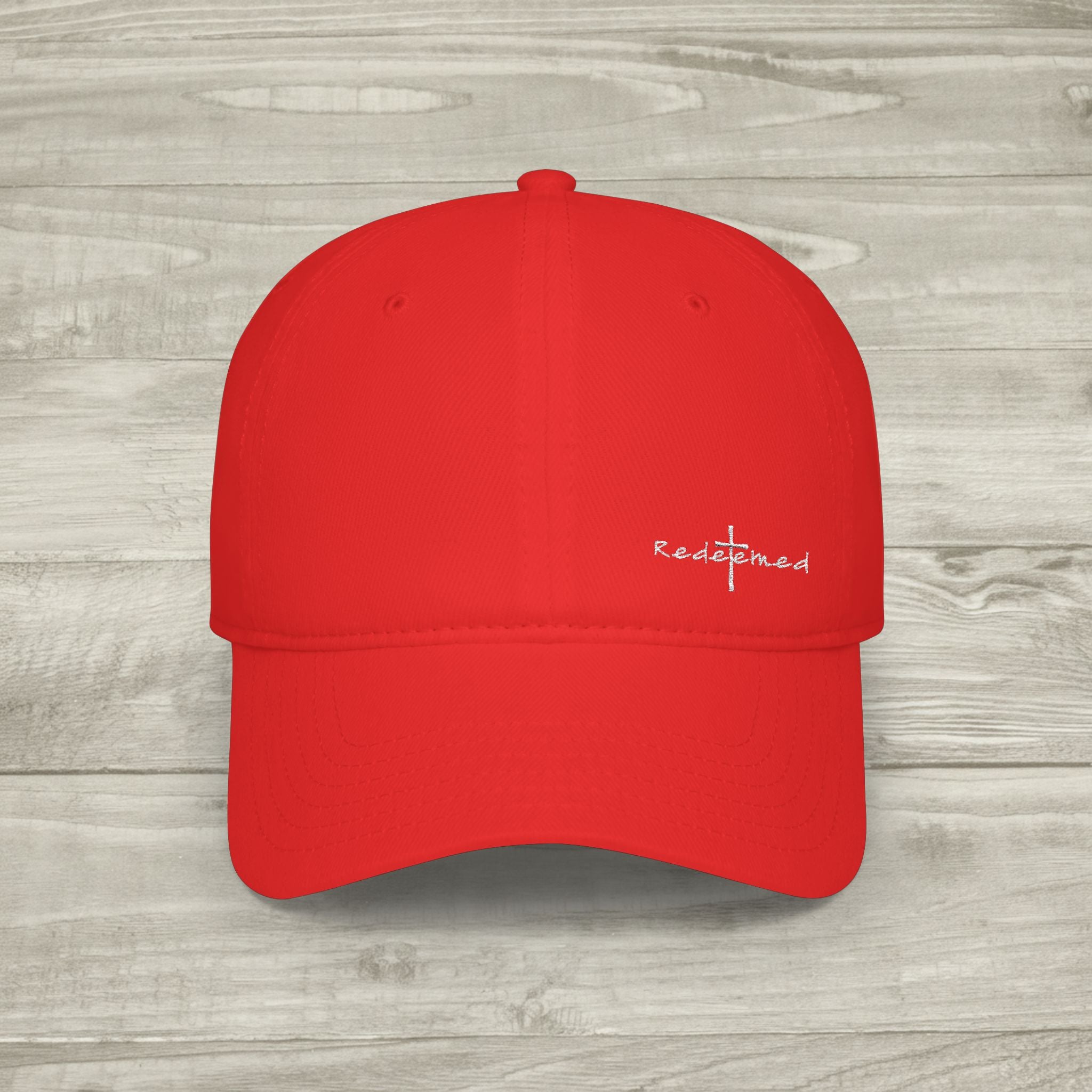 Embroidered Redeemed Cross Hat, Christian Aesthetic Baseball Cap, Minimalist Faith Hat, Religious Streetwear Headwear, Embroidered Cross Cap