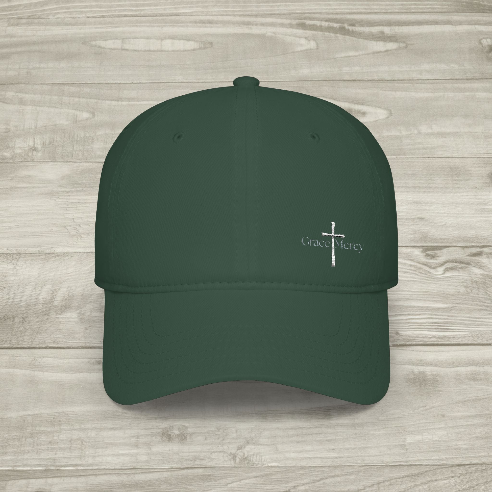 Embroidered Grace and Mercy Hat, Christian Aesthetic Baseball Cap, Minimalist Faith Hat, Religious Streetwear Headwear, Cross Cap