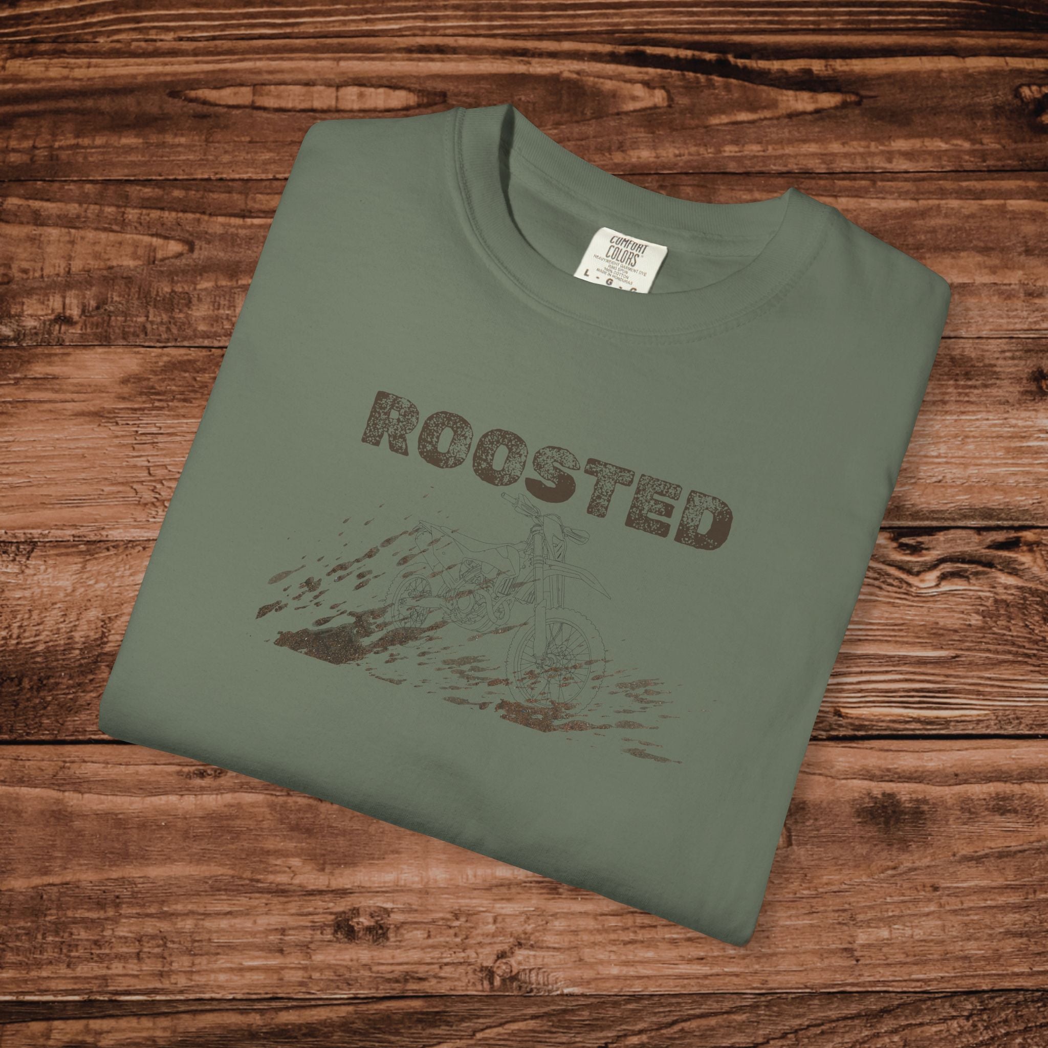 Dirt Bike T-Shirt Comfort Colors 1717, Vintage Motocross Graphic Tee, Retro Enduro Racing Shirt, Moto Life Gift, Roosted Off Road Apparel