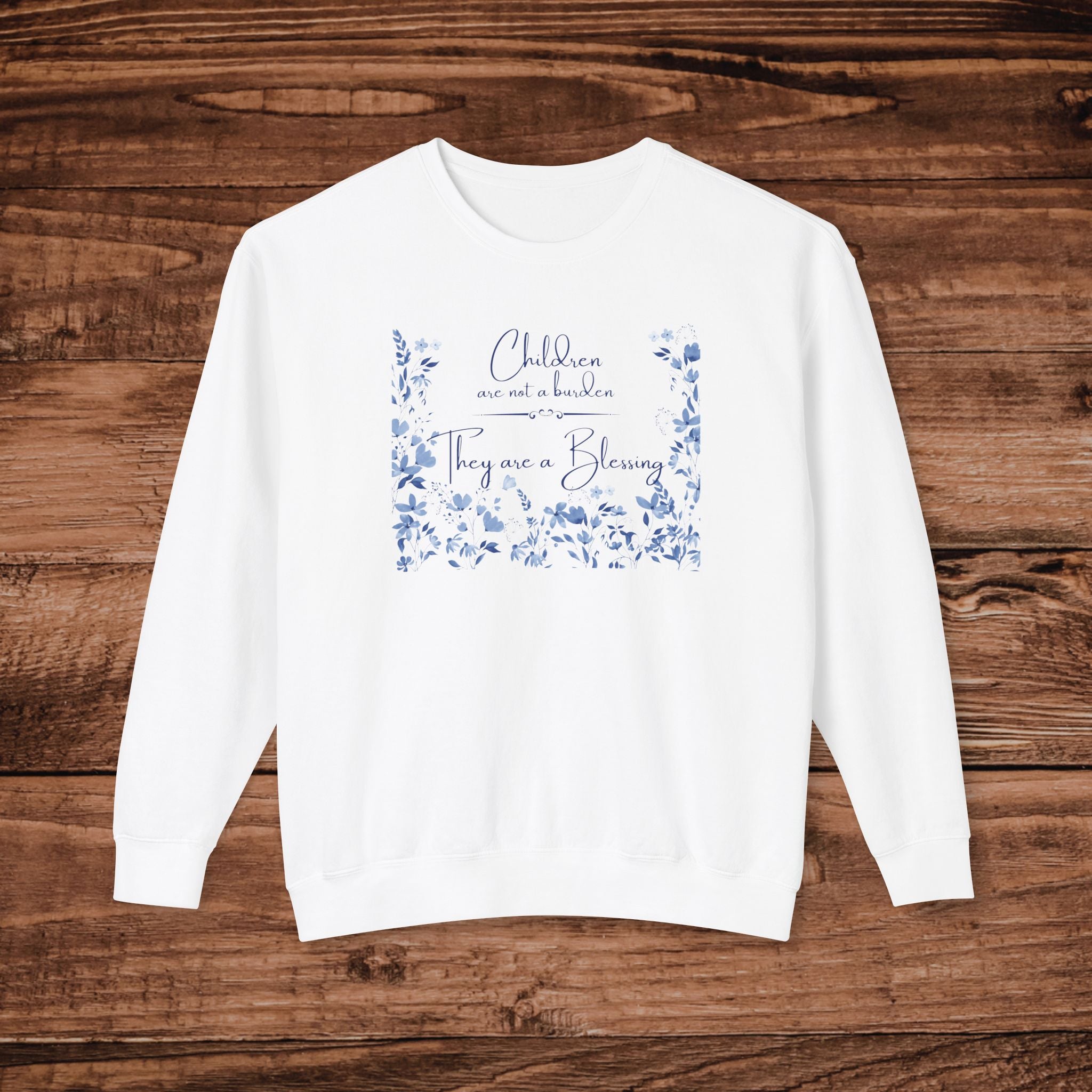 Children Are Blessings Floral Lightweight Crewneck Sweatshirt