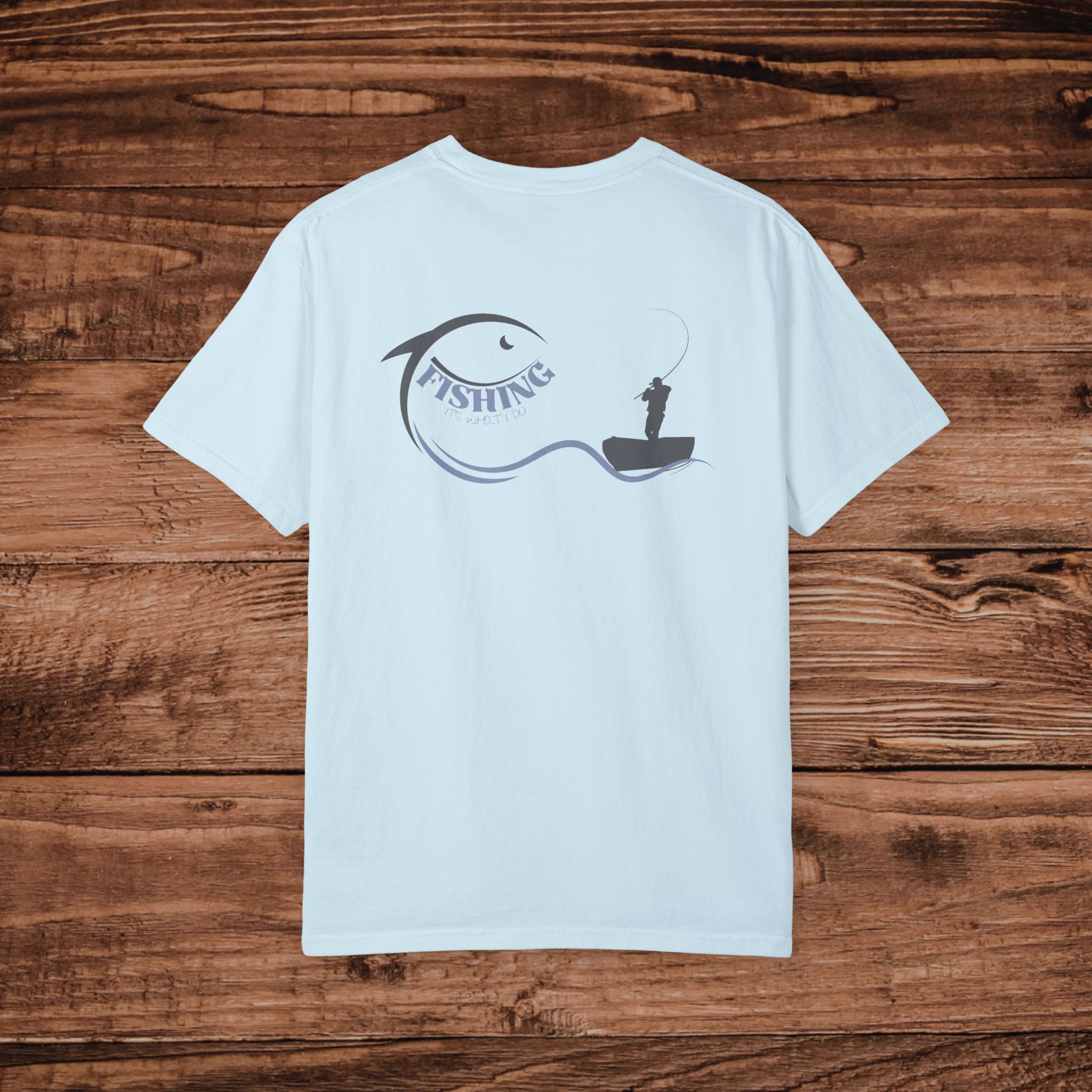 Fishing Shirt for Men Retro Angler Graphic Tee, Comfort Colors Garment Dyed Boat T-Shirt, Vintage Style Fishing Gift for Dad,Fishing Apparel