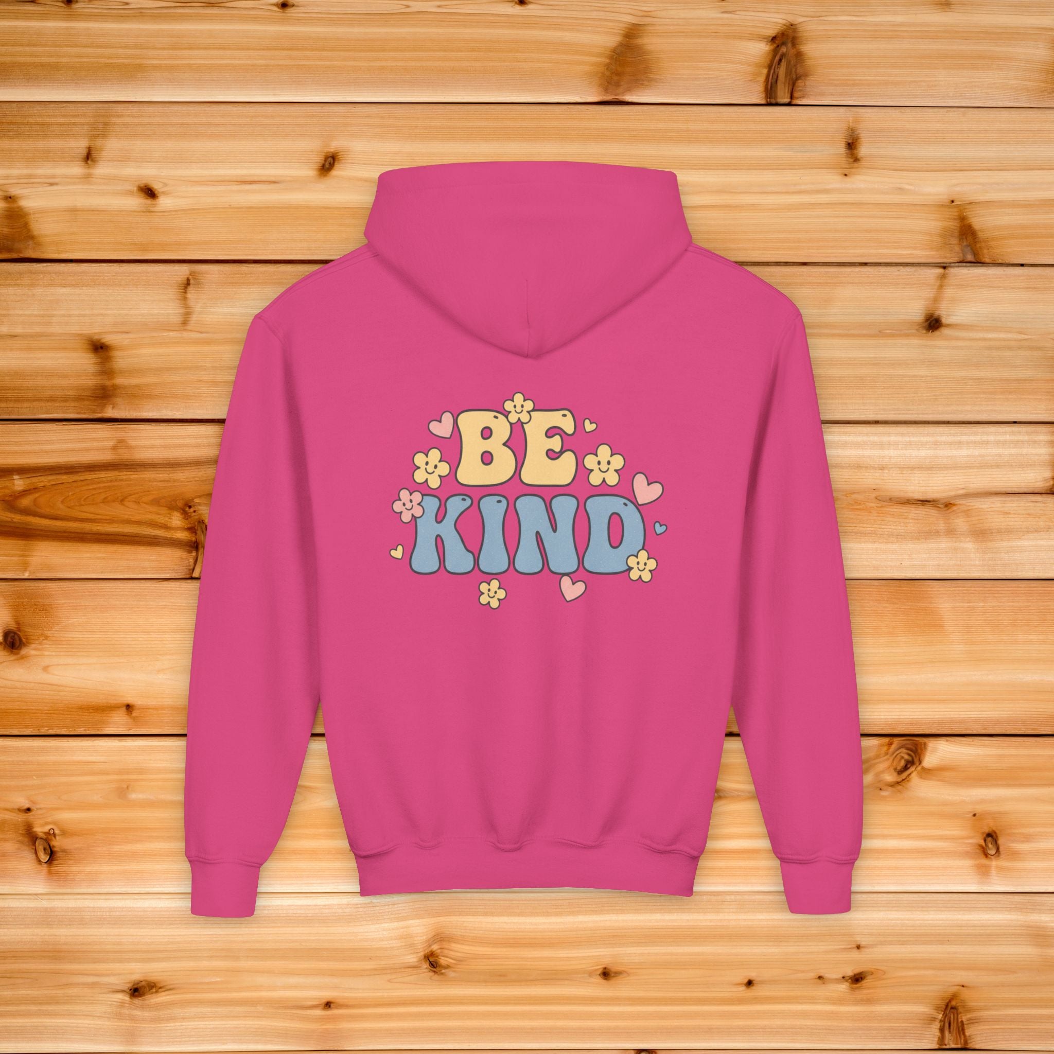 Be Kind floral Youth Hoodie | pastel design