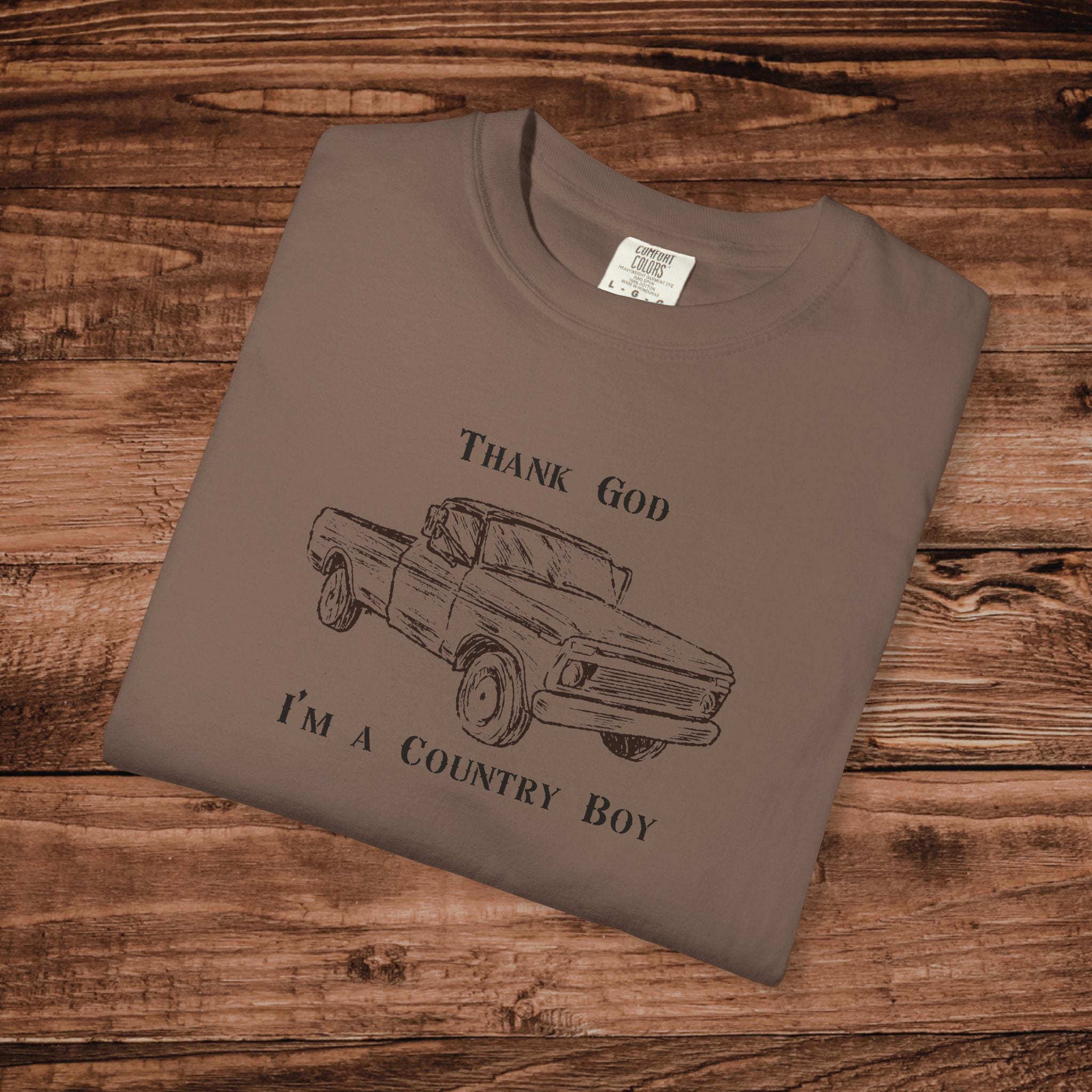 Thank God I'm a Country Boy T-Shirt, Vintage Truck Graphic Tee, Retro Southern Farm Shirt, Gift for Country Music Fan, Comfort Colors Tee