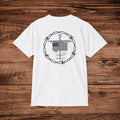 Barbed Wire Flag Pocket T-Shirt | God Bless Our Troops graphic tee