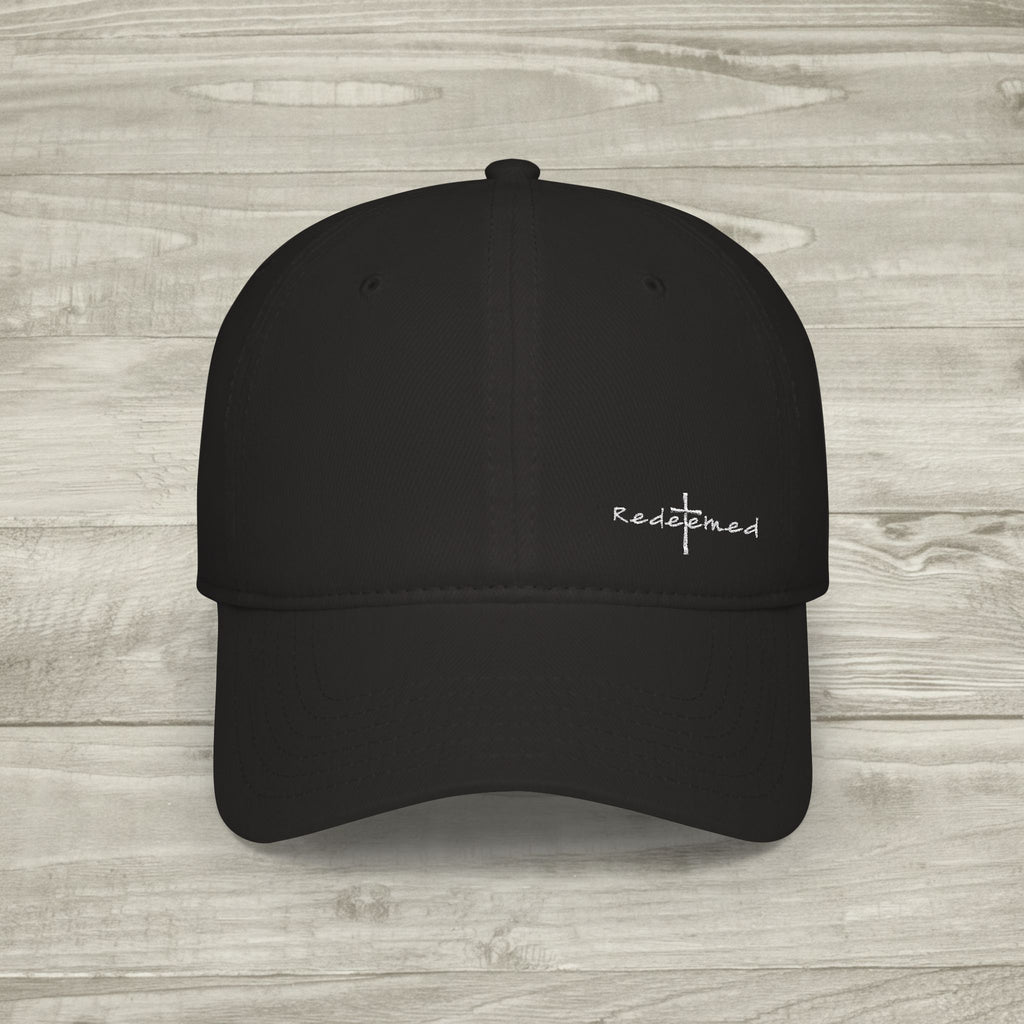 Embroidered Redeemed Cross Hat, Christian Aesthetic Baseball Cap, Minimalist Faith Hat, Religious Streetwear Headwear, Embroidered Cross Cap