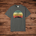 Faith Can Move Mountains tshirt Vintage Sunset Mountain Graphic 100% ring-spun US cotton