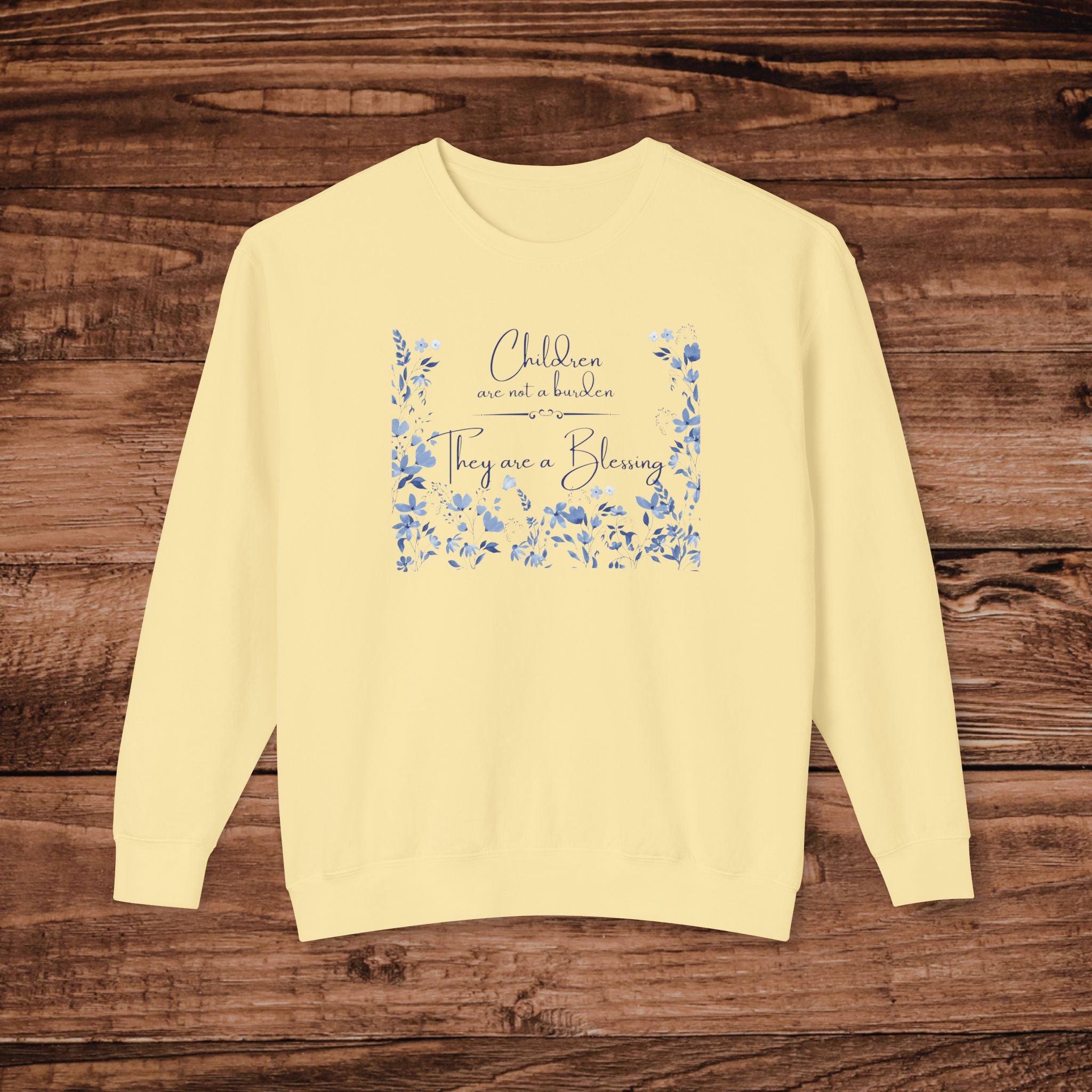 Children Are Blessings Floral Lightweight Crewneck Sweatshirt