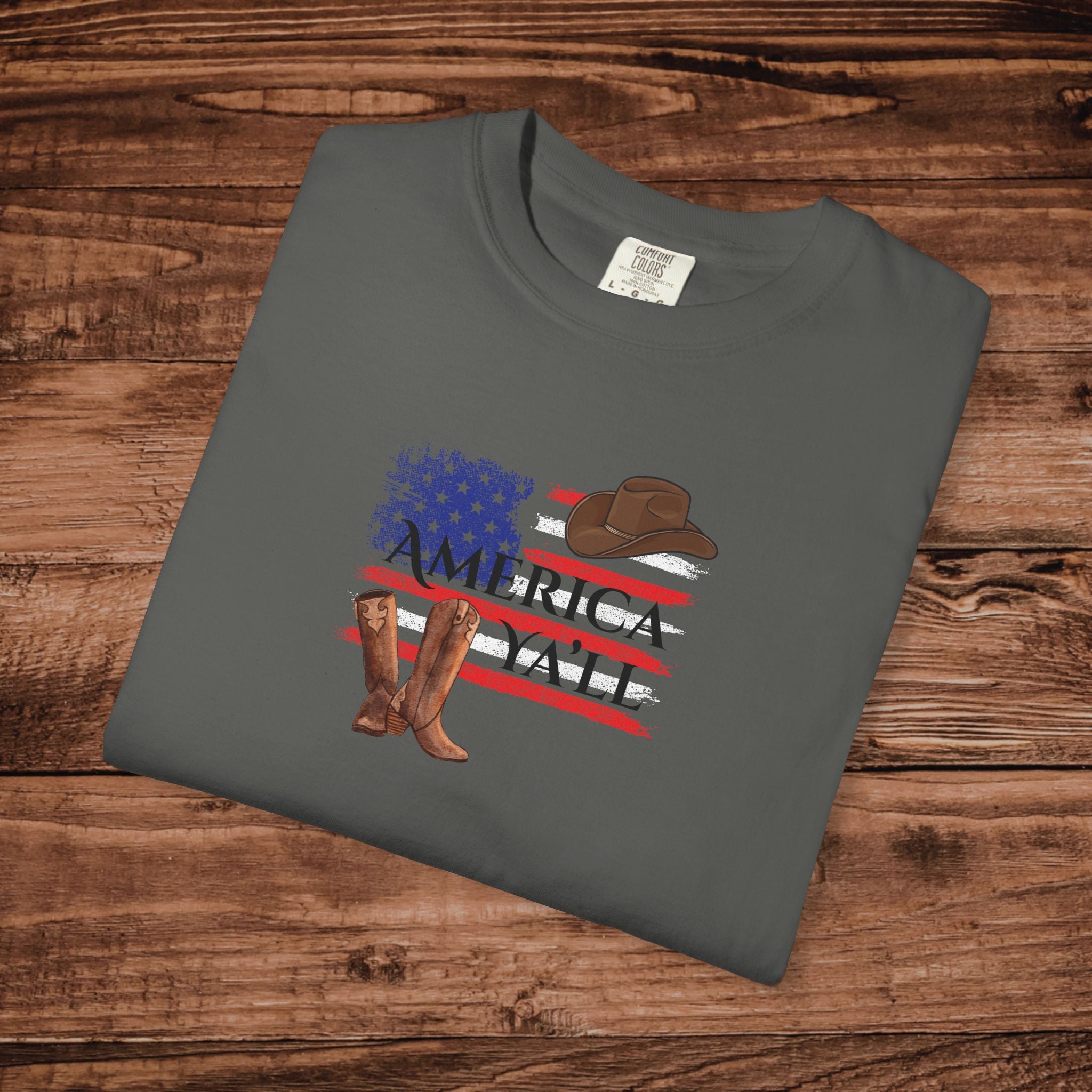America Y'all T-Shirt | American Flag Cowboy graphic tee