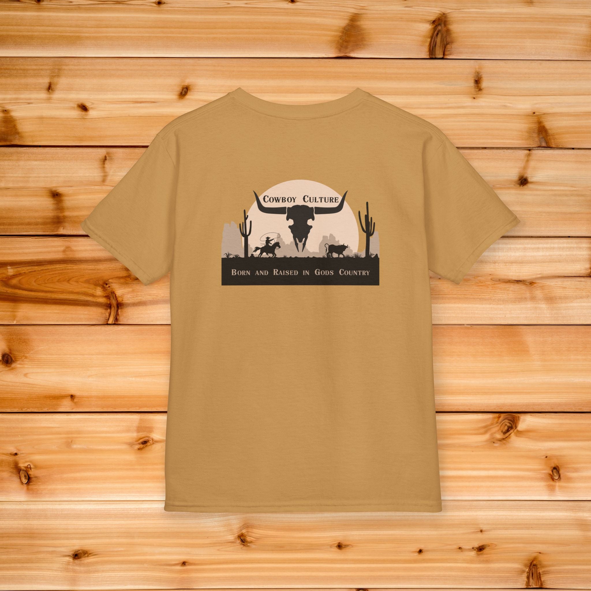 Cowboy Culture Gods Country Kids Tee | Front and Back Graphics