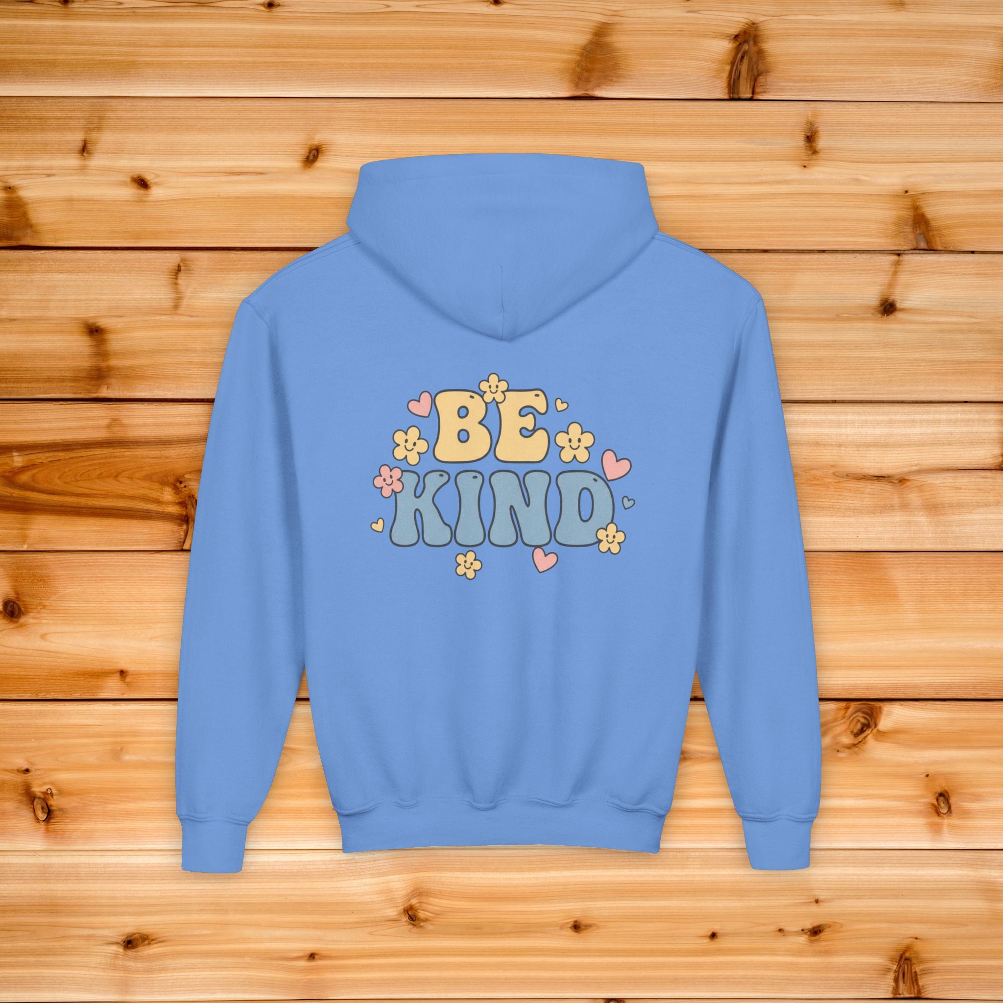 Be Kind floral Youth Hoodie | pastel design