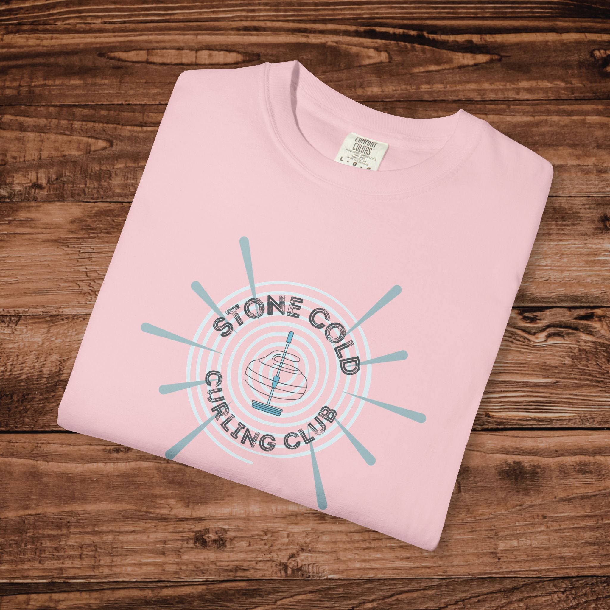 Stone Cold Curling Club Tshirt, Curling Stone Tee, Gift for Curlers, Aesthetic Curling Tshirt, Retro Rink Tee, Minimalist Curling Stone Logo