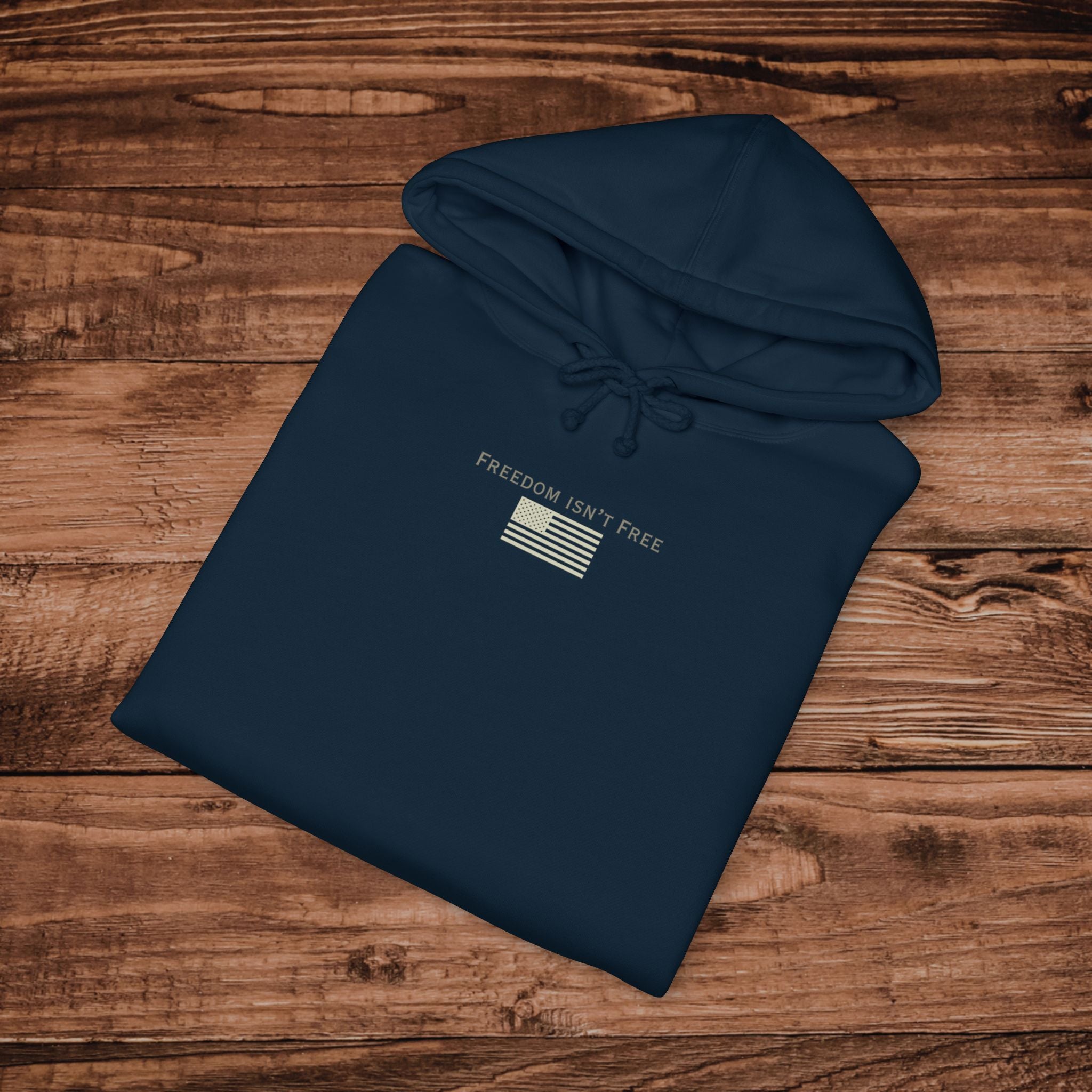 Embroidered Freedom Isnt Free Hoodie, Military Support, American Pride Sweatshirt, USA Pullover, Patriotic Aesthetic Hoodie