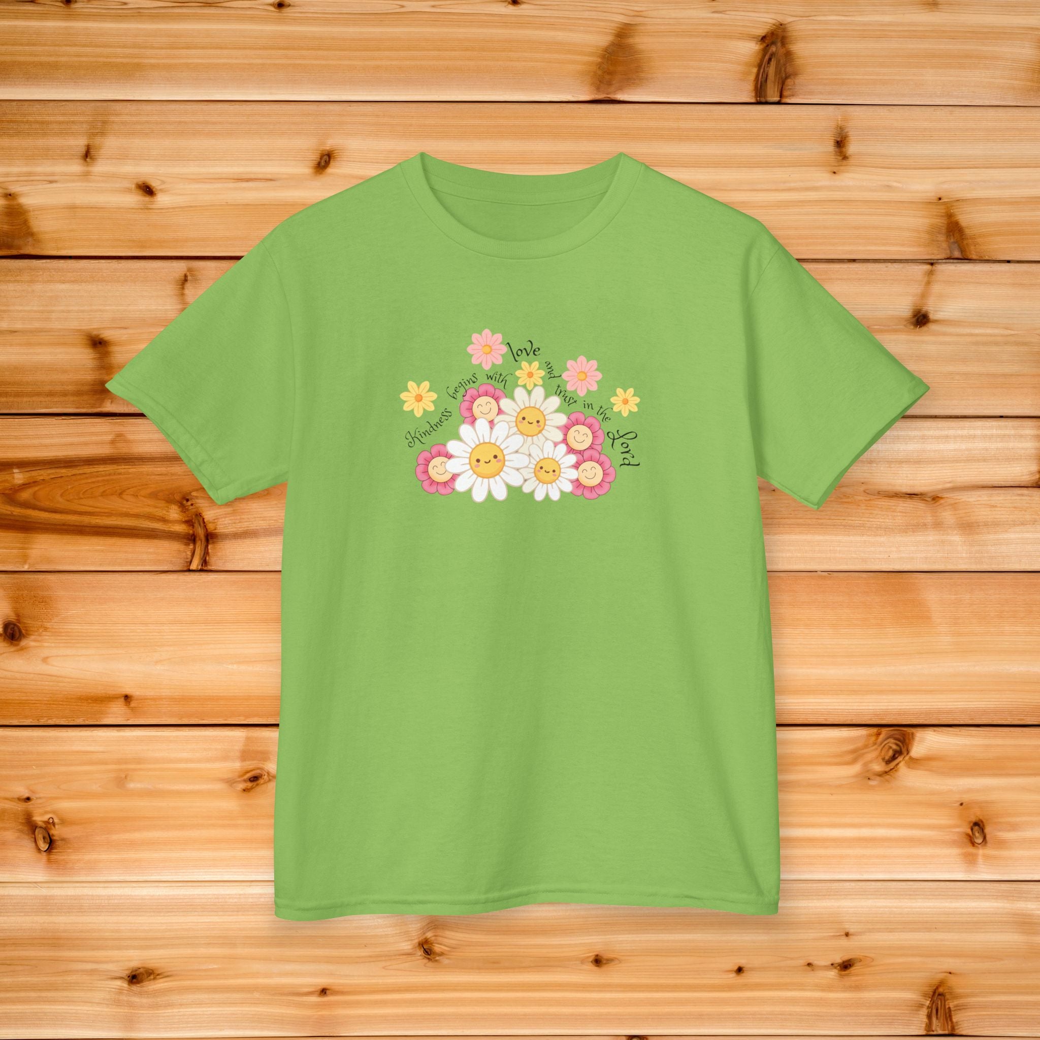 Daisy Kindness Kids Tee | Pastel Floral Shirt