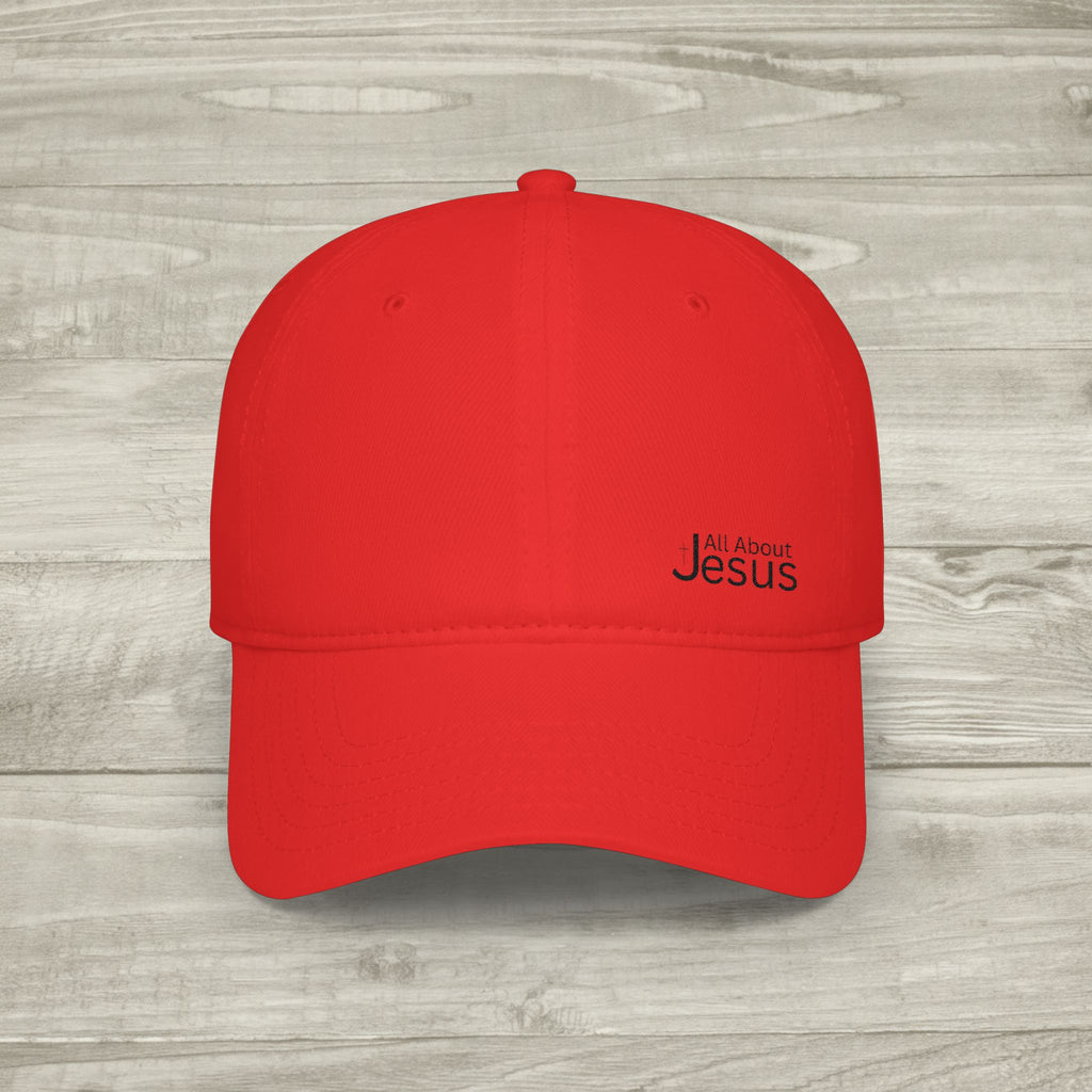 Embroidered All About Jesus Hat, Christian Aesthetic Hat, Minimalist Baseball Cap, Religious Streetwear Headwear, Low Profile Cross Cap