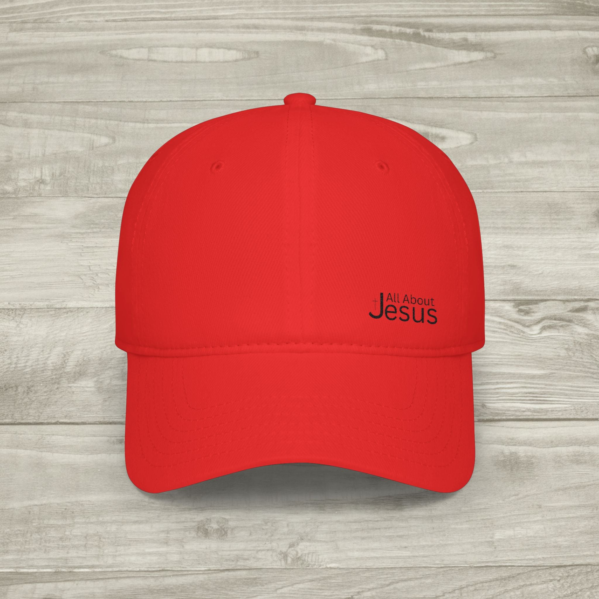 Embroidered All About Jesus Hat, Christian Aesthetic Hat, Minimalist Baseball Cap, Religious Streetwear Headwear, Low Profile Cross Cap