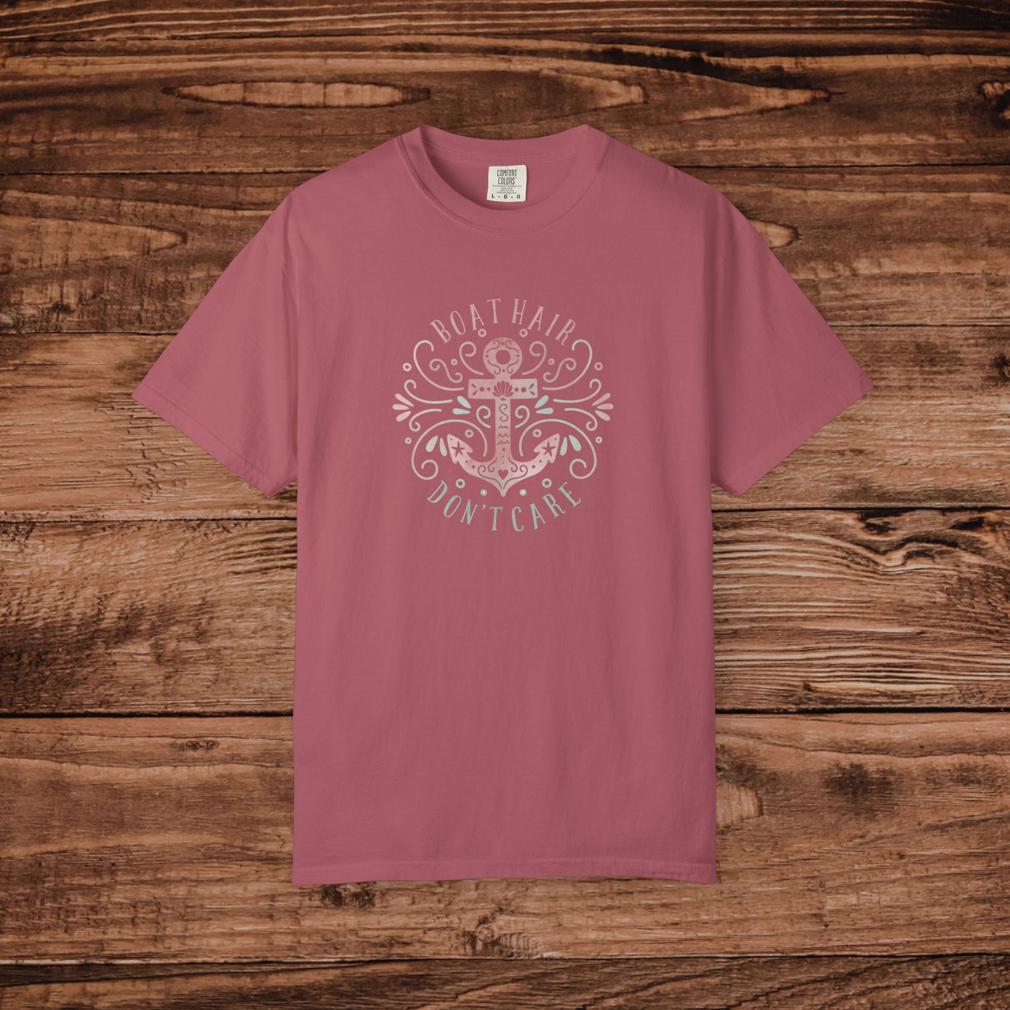 Anchor Floral Crest T-shirt | Nautical Anchor Design, Pastel Beach Vibes