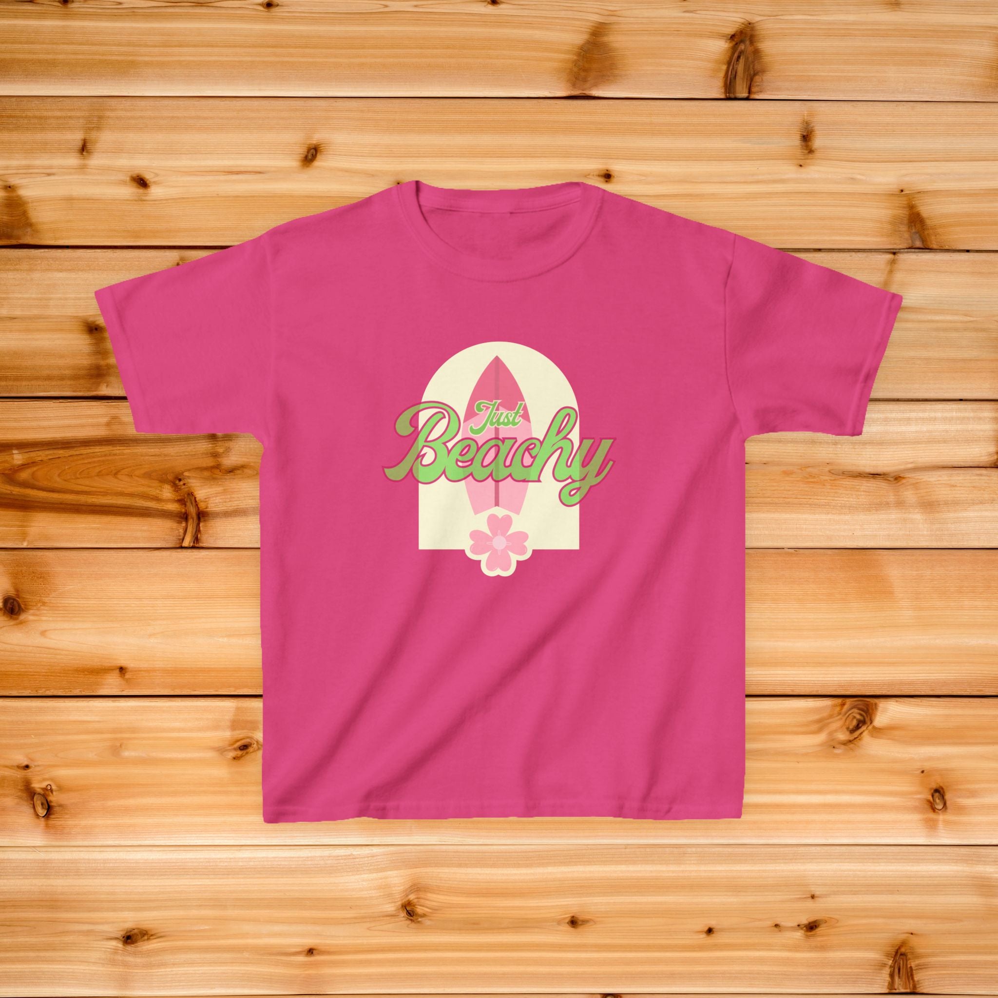 Beachy Surfboard Kids Tee | Retro Floral Summer Vibes