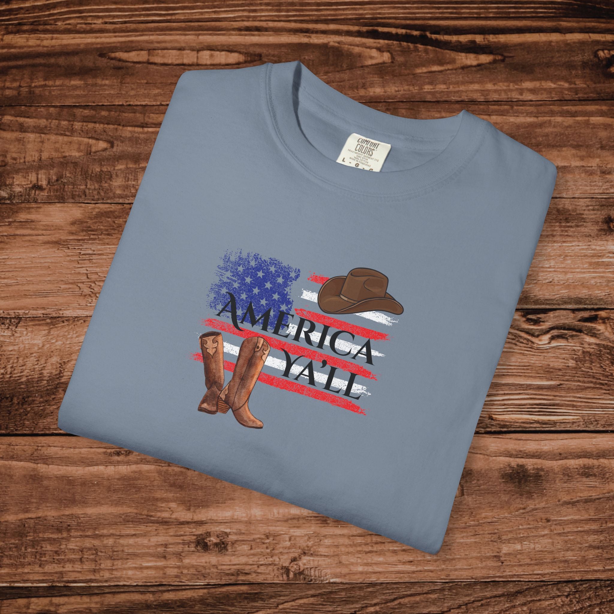 America Y'all T-Shirt | American Flag Cowboy graphic tee