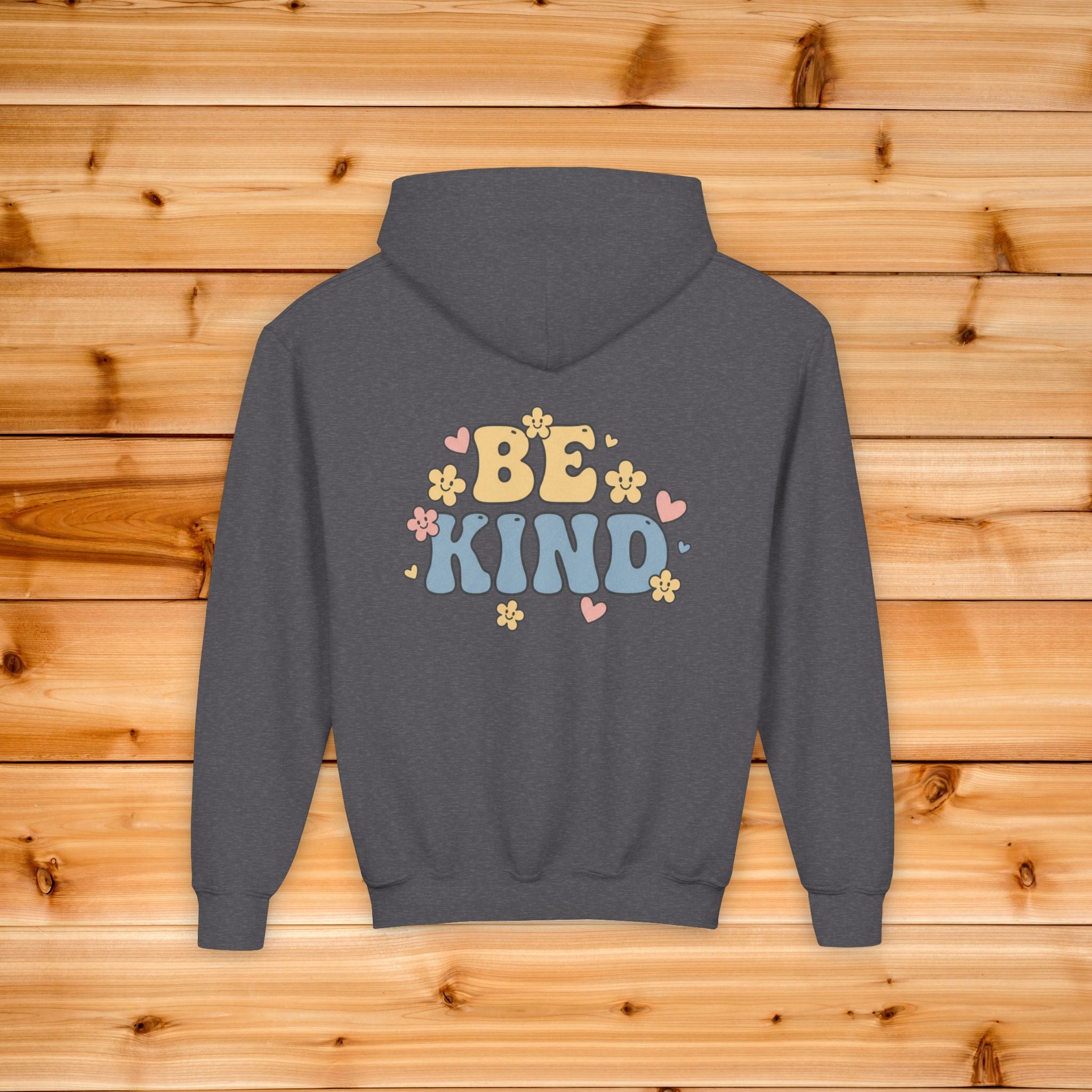 Be Kind floral Youth Hoodie | pastel design