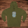 Love More Worry Less Hoodie | Pastel Sunburst Motivational Sweatshirt
