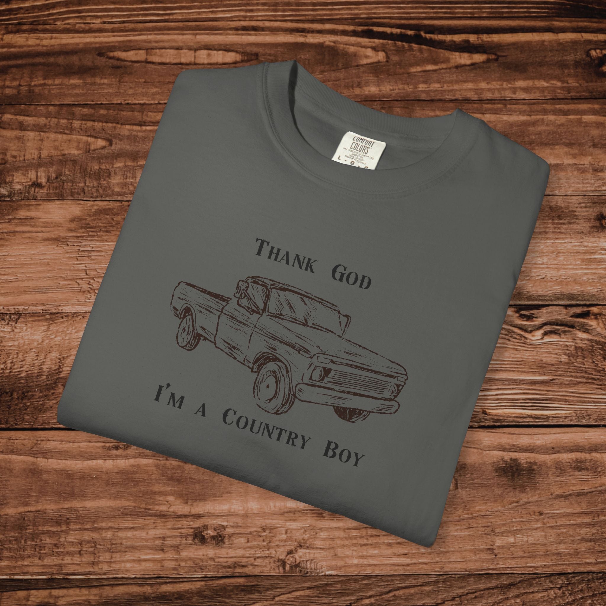 Thank God I'm a Country Boy T-Shirt, Vintage Truck Graphic Tee, Retro Southern Farm Shirt, Gift for Country Music Fan, Comfort Colors Tee