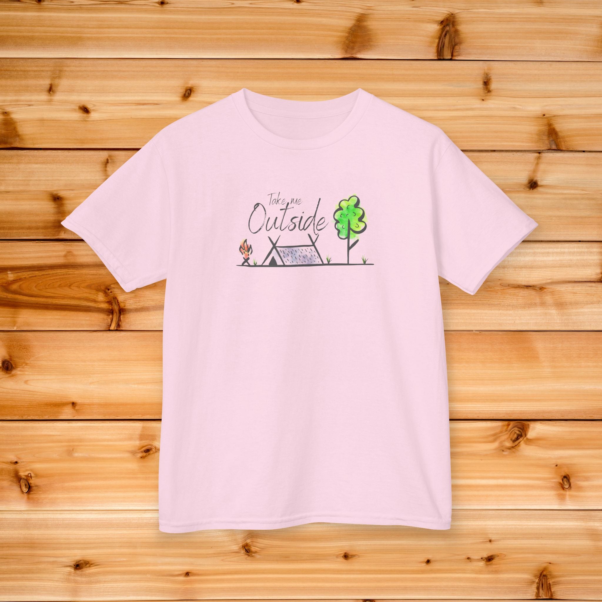 Kids Take me Outside Camping Tshirt, Outside Kids Tee, Cute Youth Camping Tee, Campfire Aesthetic Tee, Nature kids Graphic tee