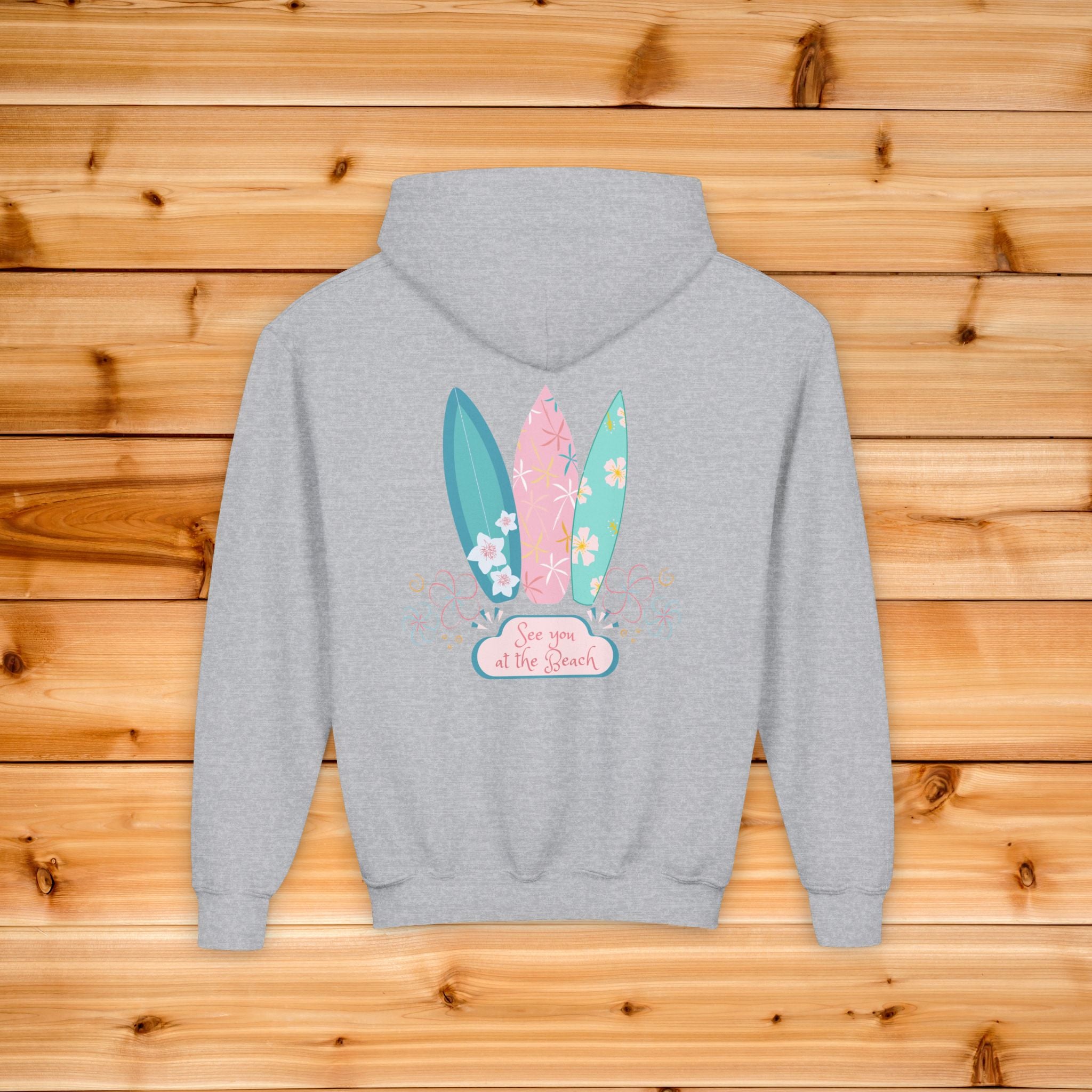 Surfboards Floral Design Youth Hoodie | Summer Beach Vibes