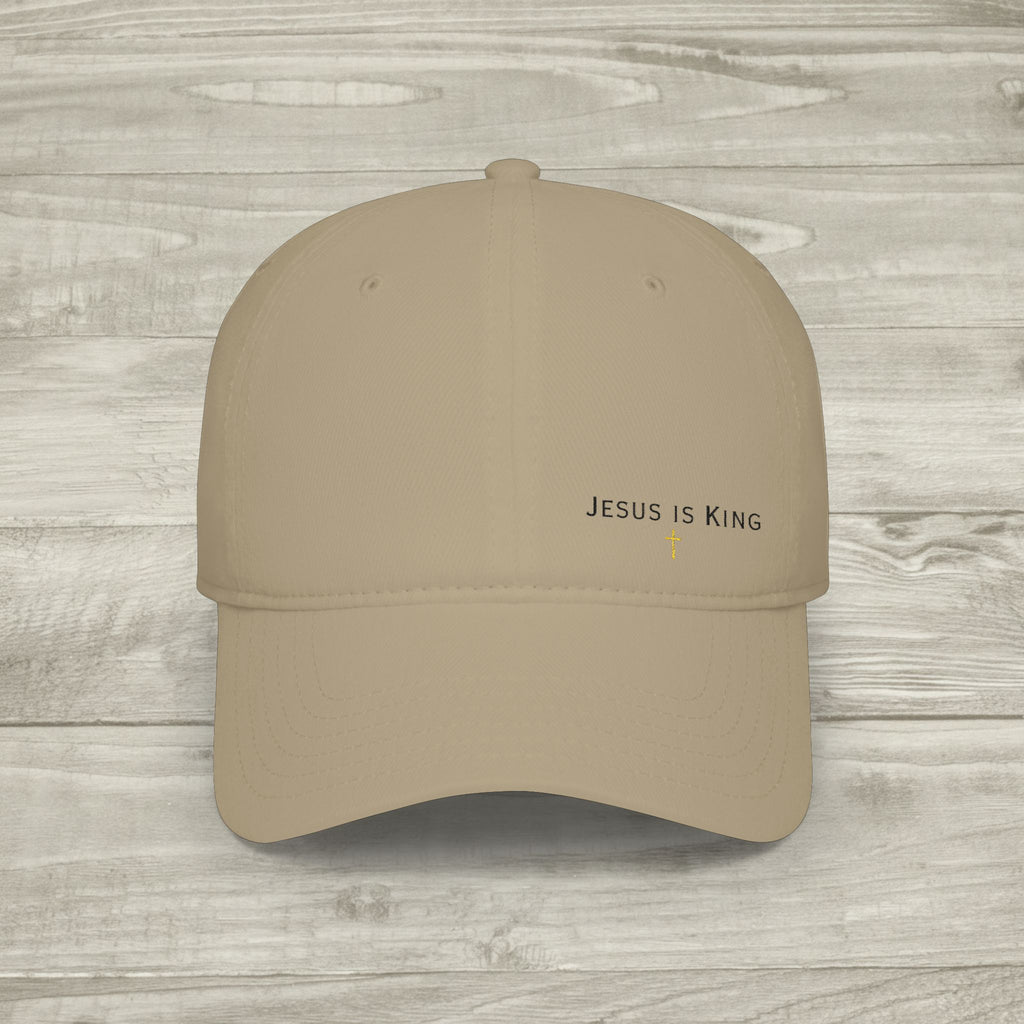Embroidered Jesus is King Hat, Christian Aesthetic Baseball Cap, Minimalist Faith Hat, Religious Streetwear Headwear, Embroidered Cross Cap