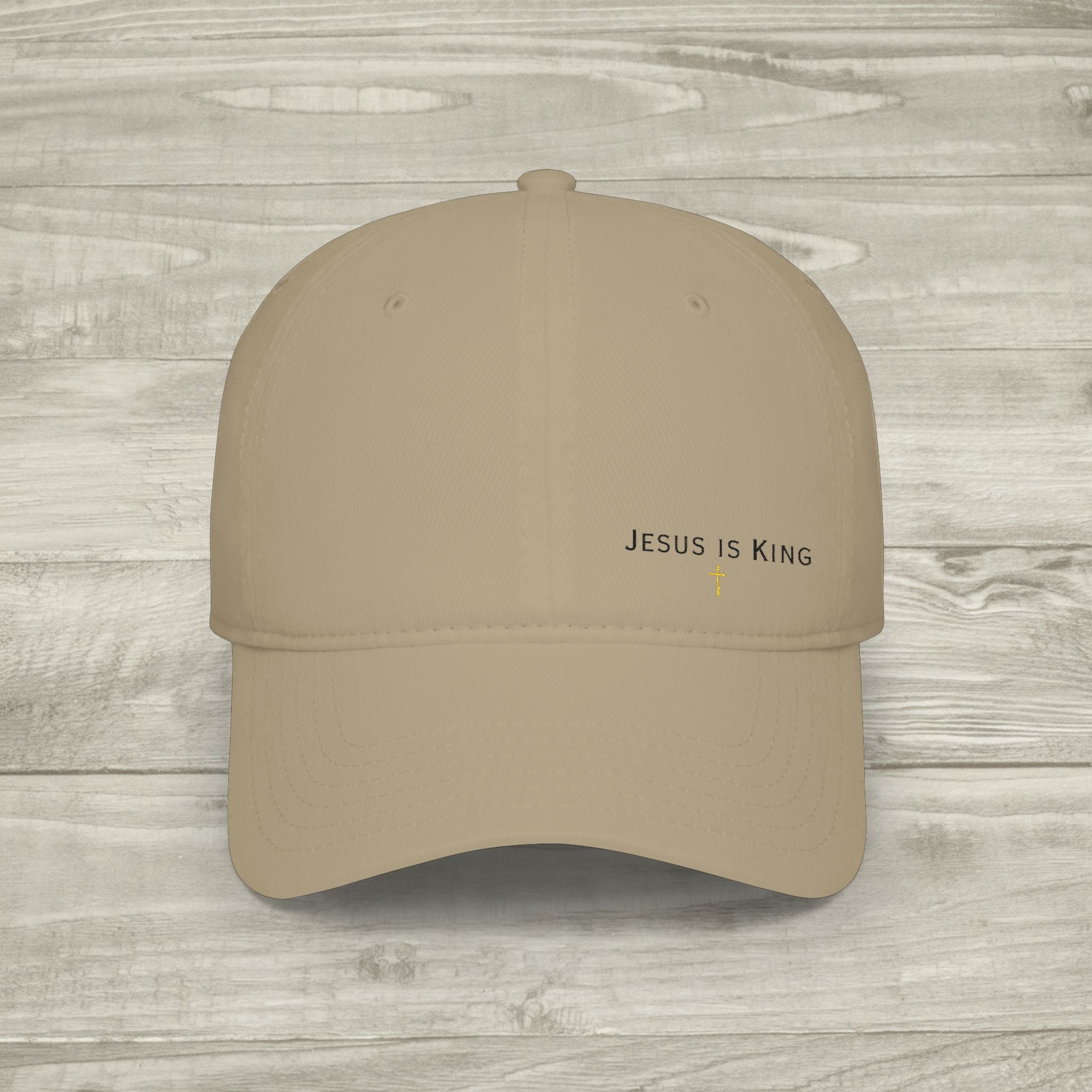 Embroidered Jesus is King Hat, Christian Aesthetic Baseball Cap, Minimalist Faith Hat, Religious Streetwear Headwear, Embroidered Cross Cap