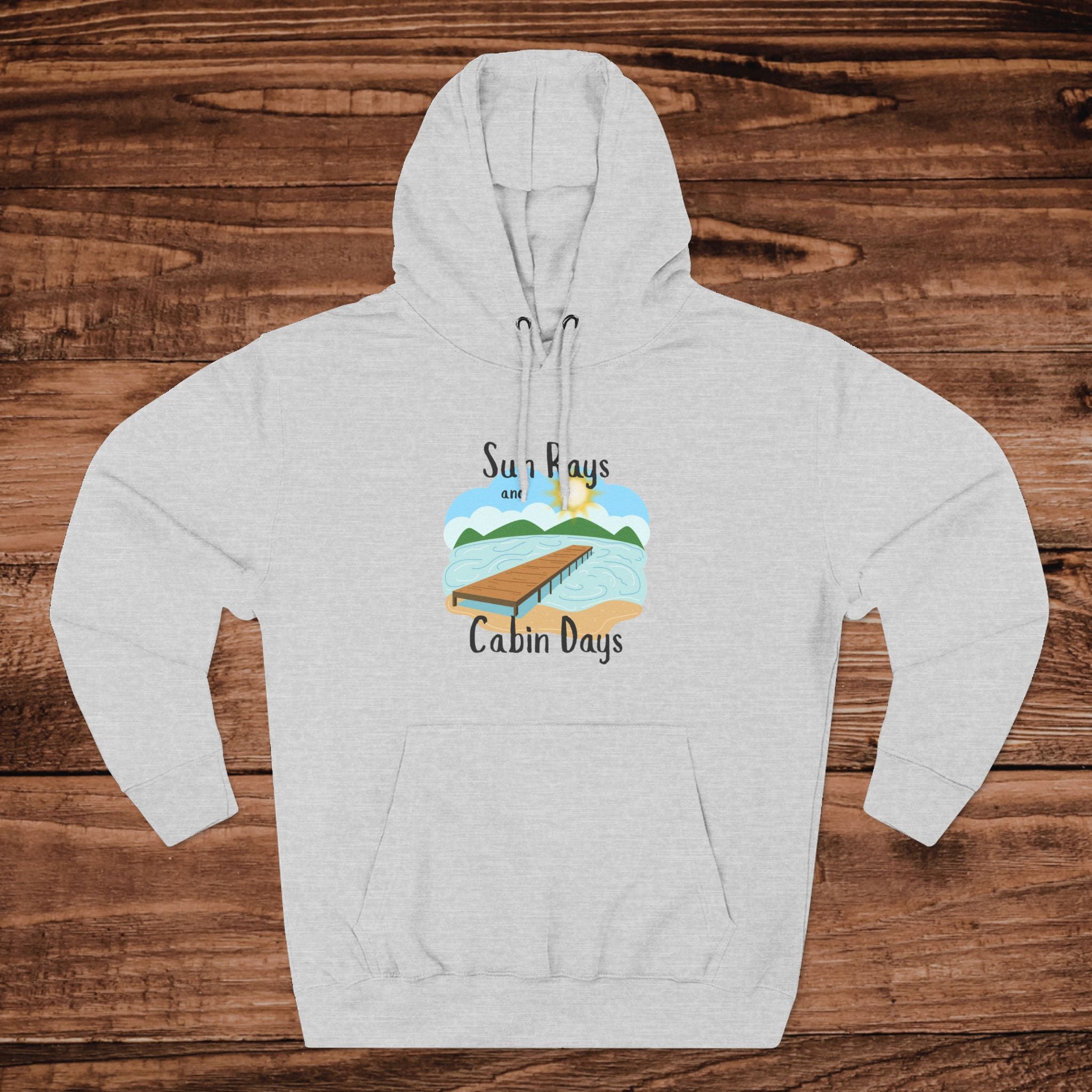 Cabin Days Dock Illustration Hoodie | Lake House Vacation Sweatshirt