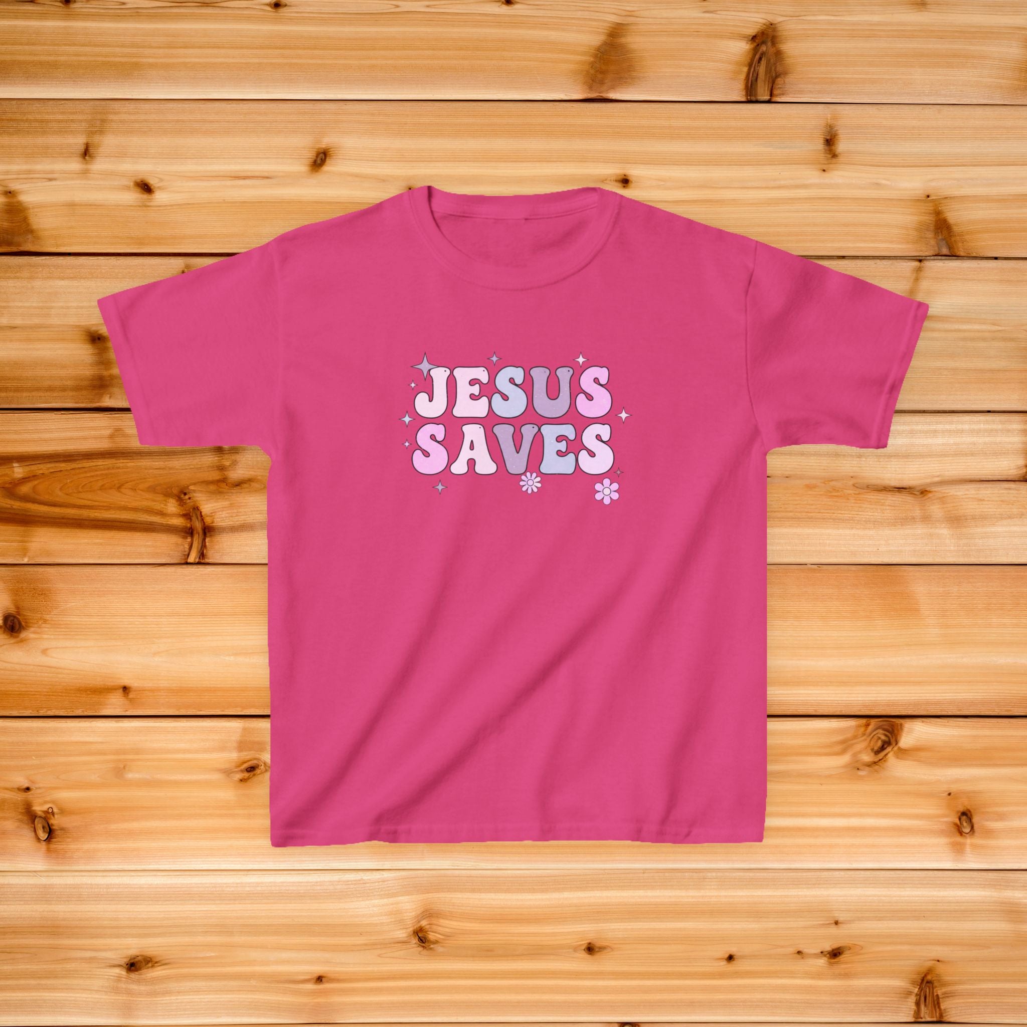 Jesus Saves Kids Tee  Christian Faith Shirt Religious Children Tee