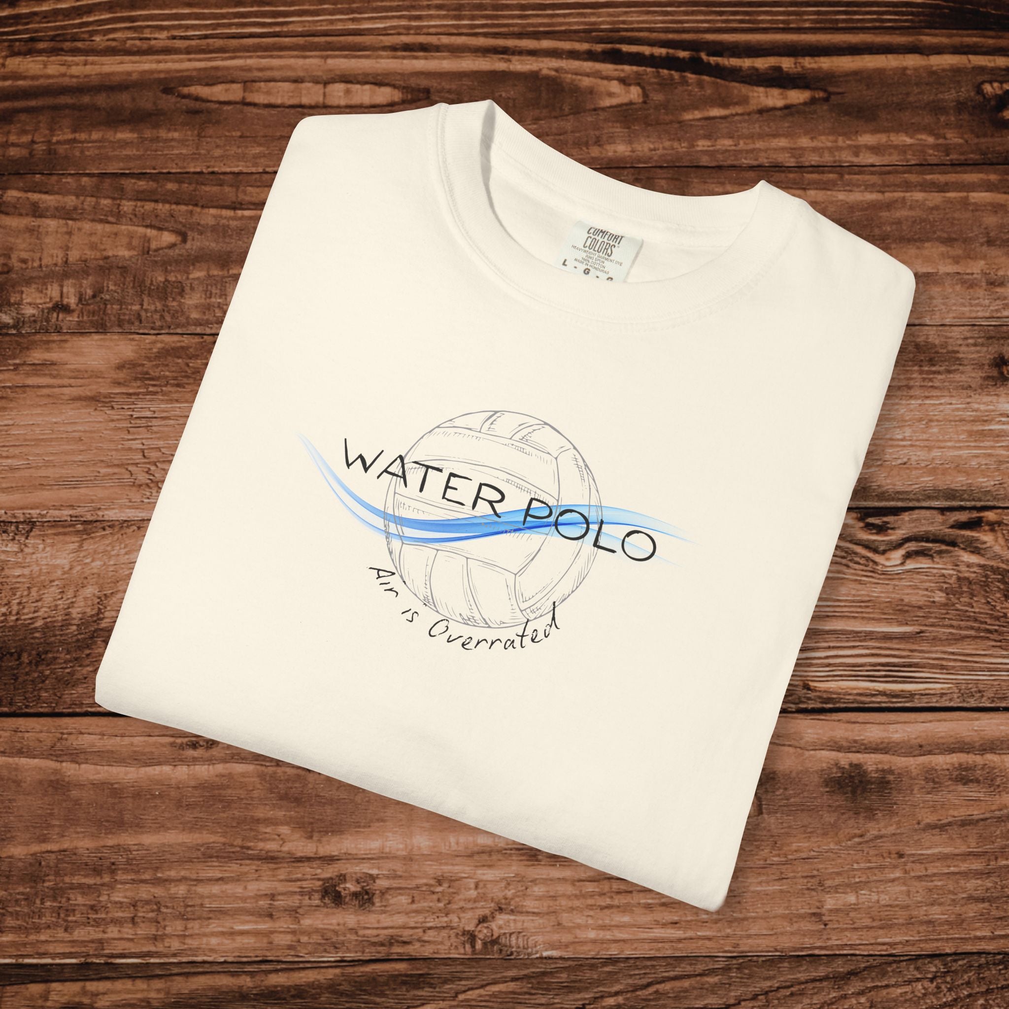 Water Polo T-Shirt, Vintage Aquatic Sport Tee, Minimalist Waterpolo Shirt, Garment Dyed Heavyweight Cotton, Water Polo Gift for Him or Her