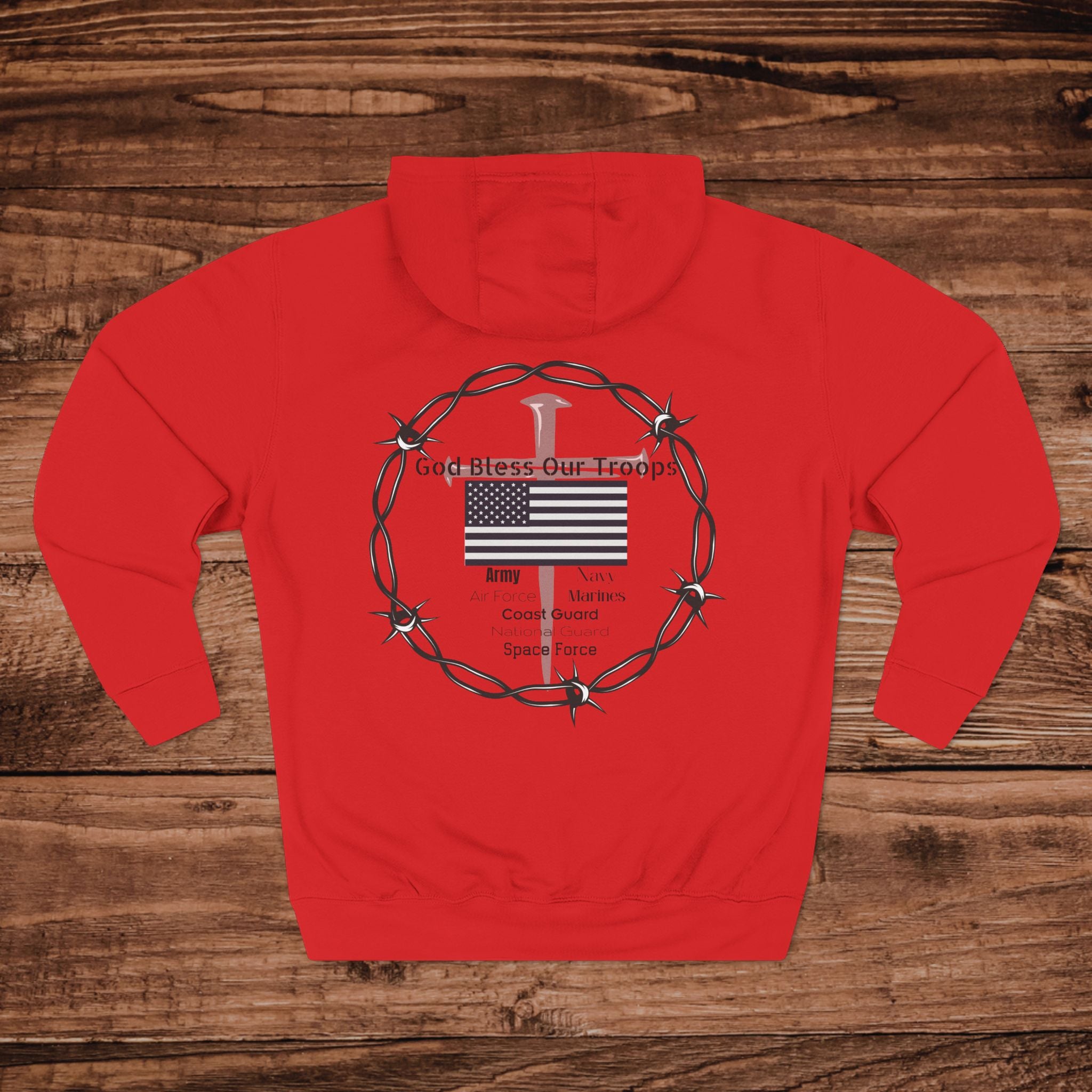 Military Support design Hoodie Dual Graphic Faith Based