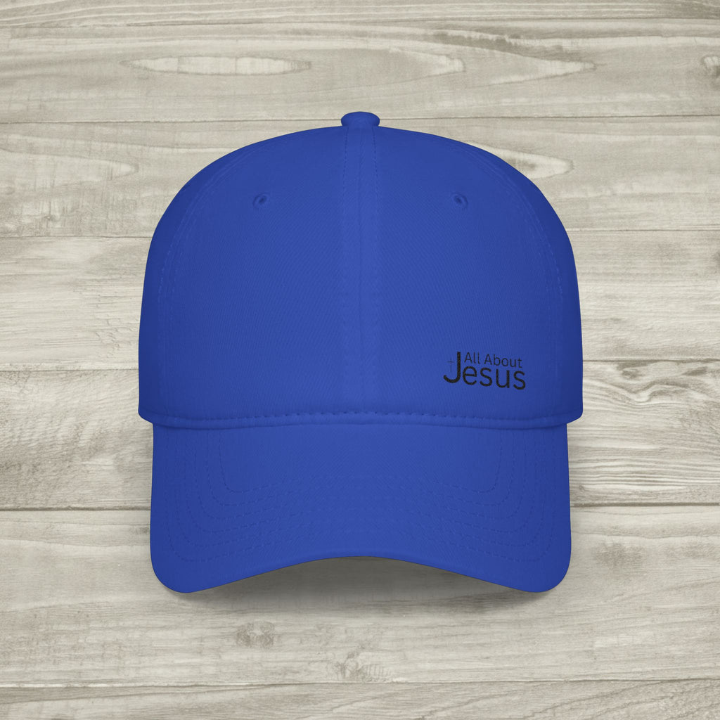 Embroidered All About Jesus Hat, Christian Aesthetic Hat, Minimalist Baseball Cap, Religious Streetwear Headwear, Low Profile Cross Cap