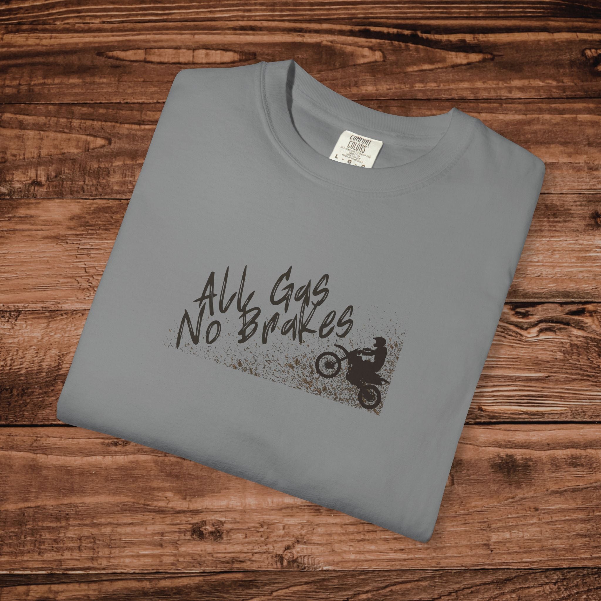 All Gas No Brakes T-Shirt, Dirt Bike Graphic Tee, Motocross Racing Shirt, Gift for Dirt Biker, Retro MX Racing Graphic Shirt
