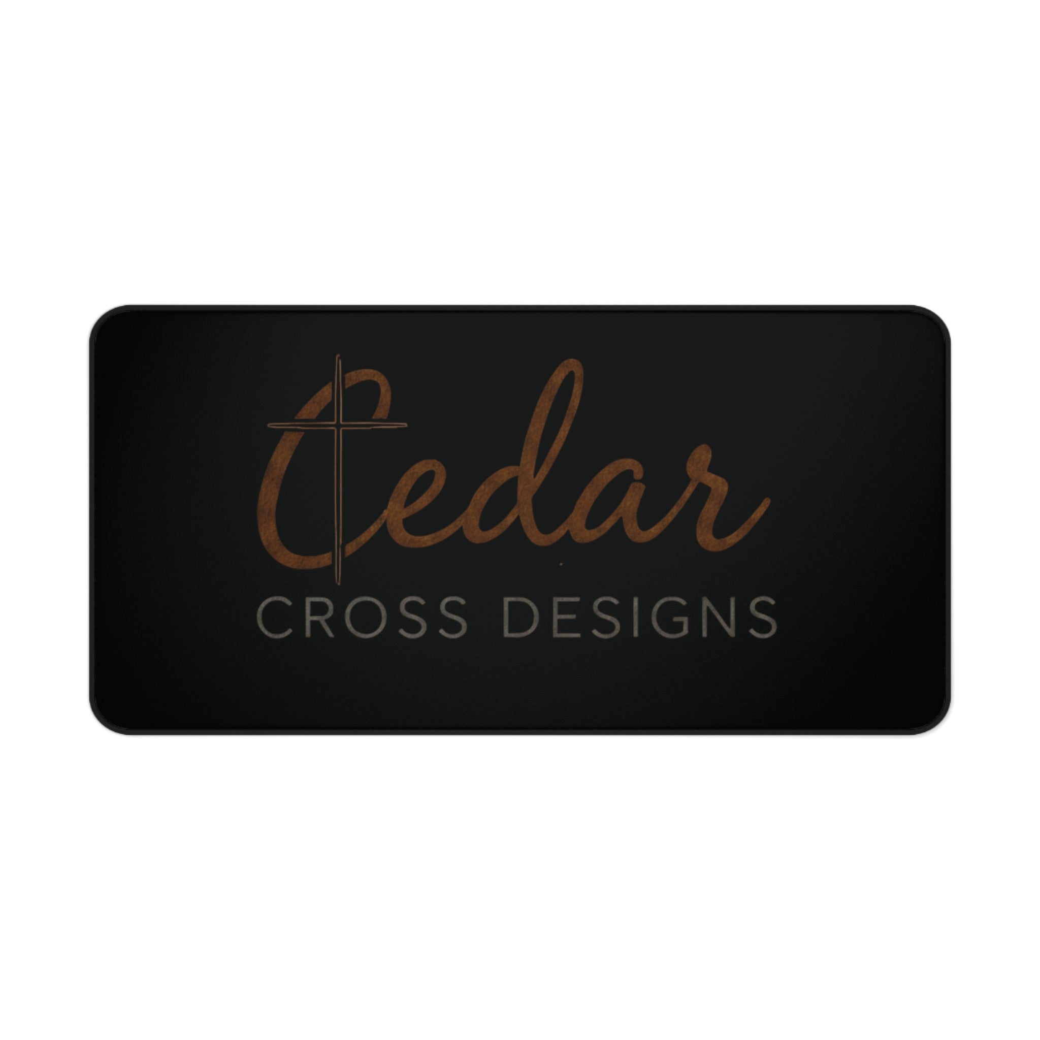 Cedar Cross Designs Desk Mat | Black Logo Mouse Pad