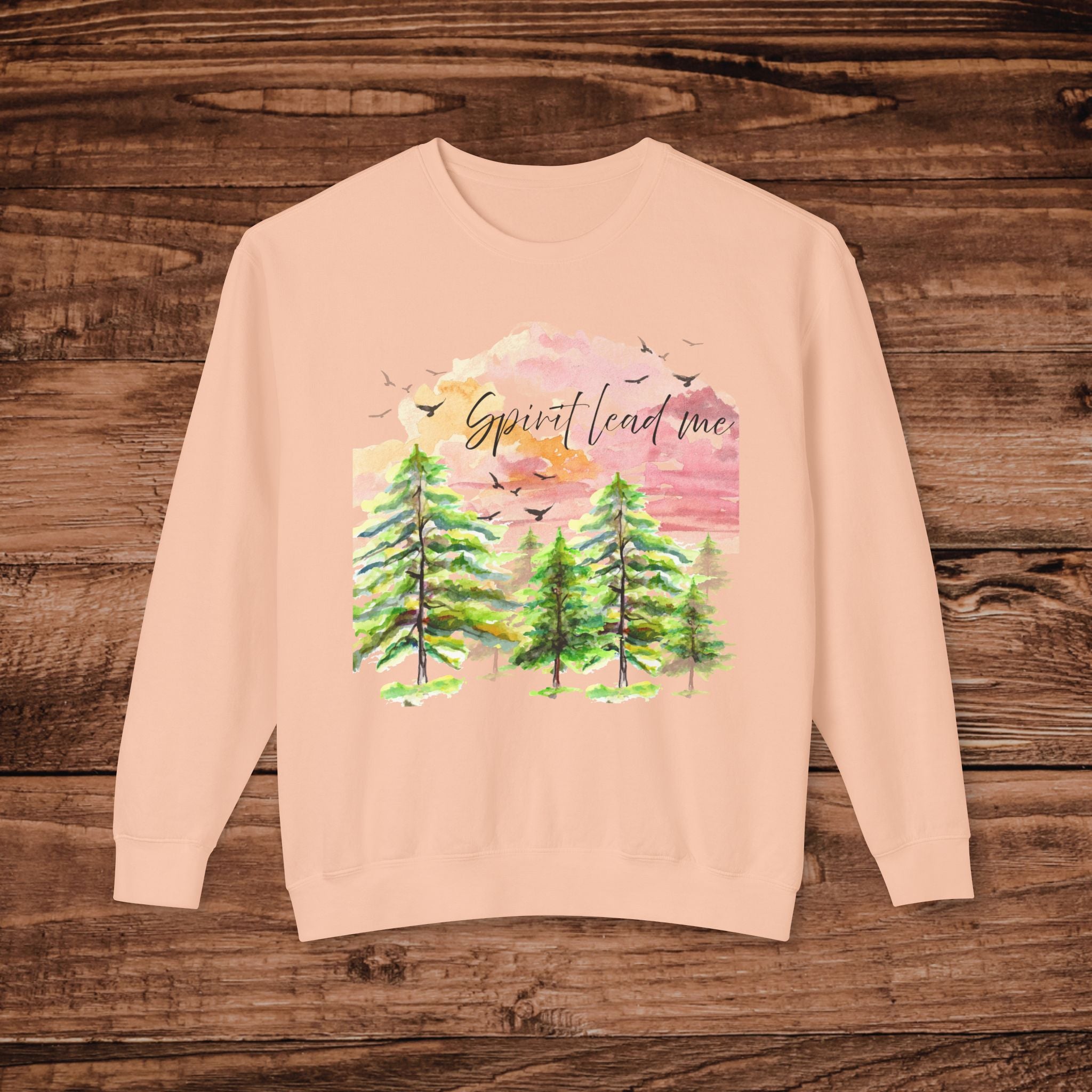 Grateful Heart Trees Sweatshirt | Watercolor Pine Forest Crewneck