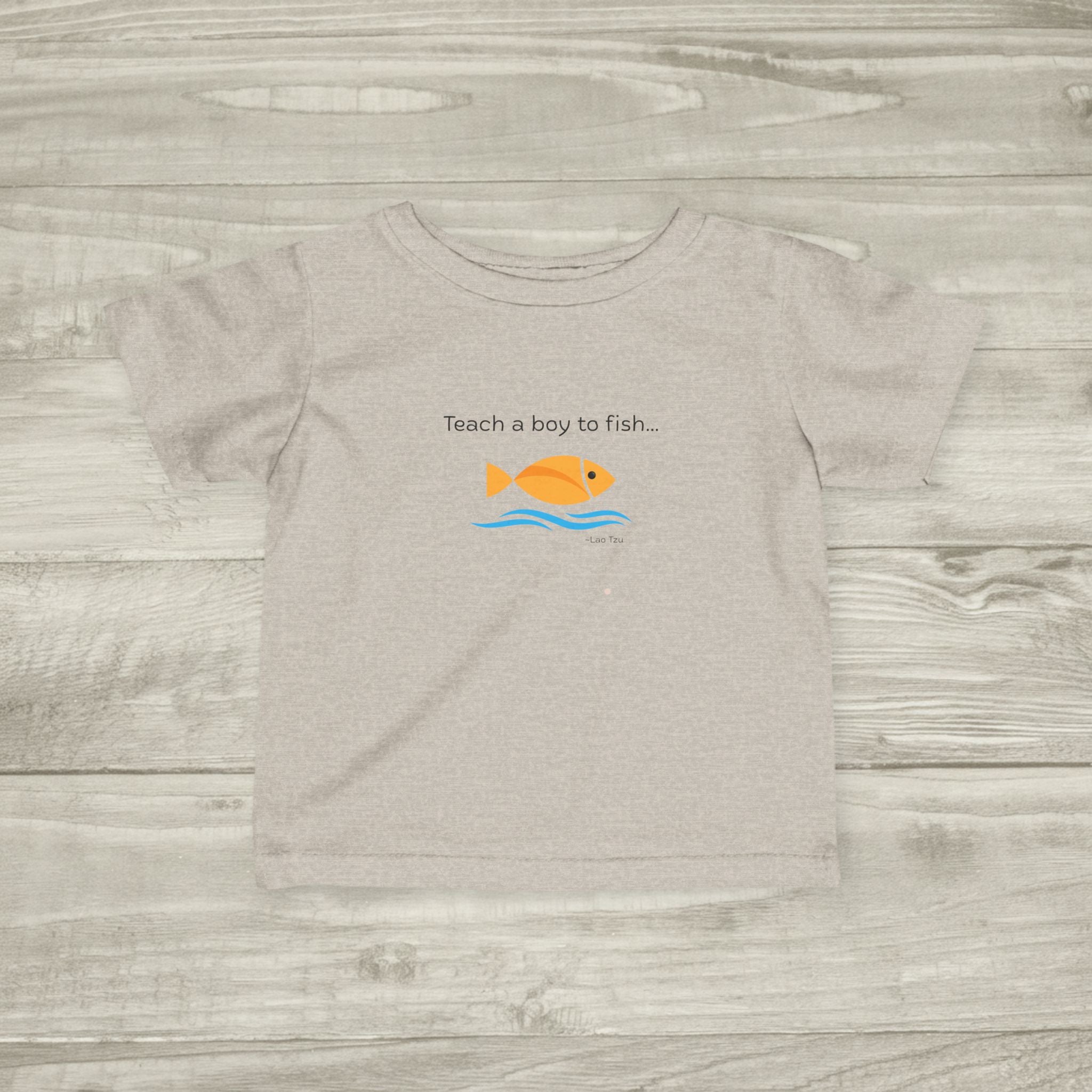 Teach a Boy to Fish infant tee | cute orange fish graphic