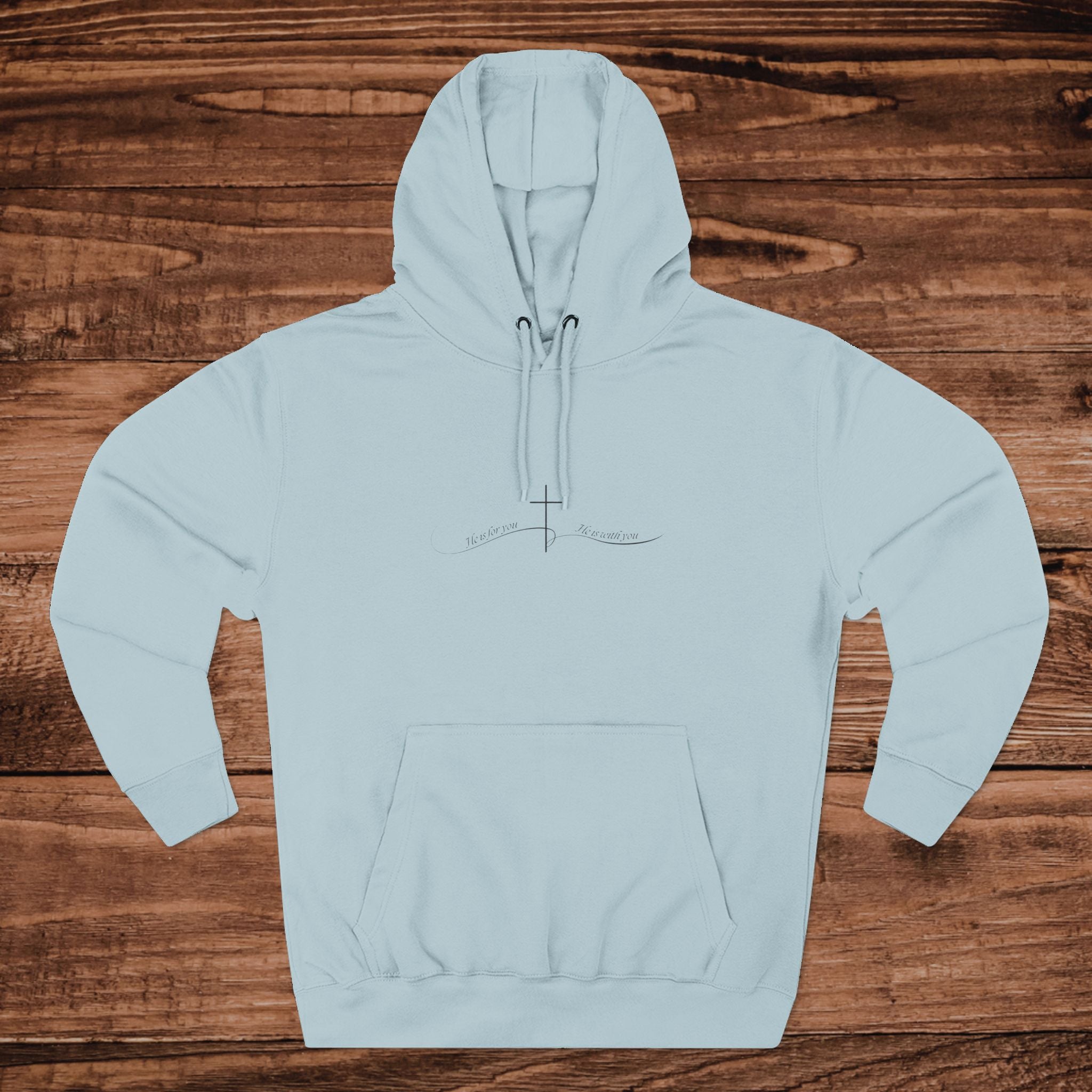 He is with you Cross Hoodie | Three-Panel Fleece Hoodie